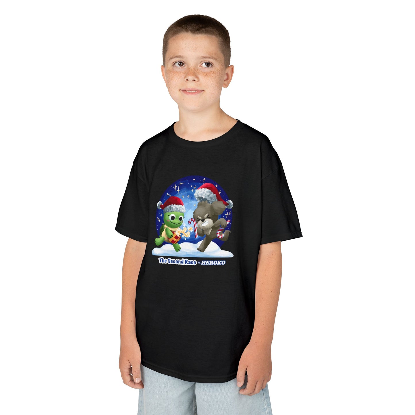 Kids Tee - Cute Holiday Turtle and Puppy in a Snow Globe from "The Second Race"