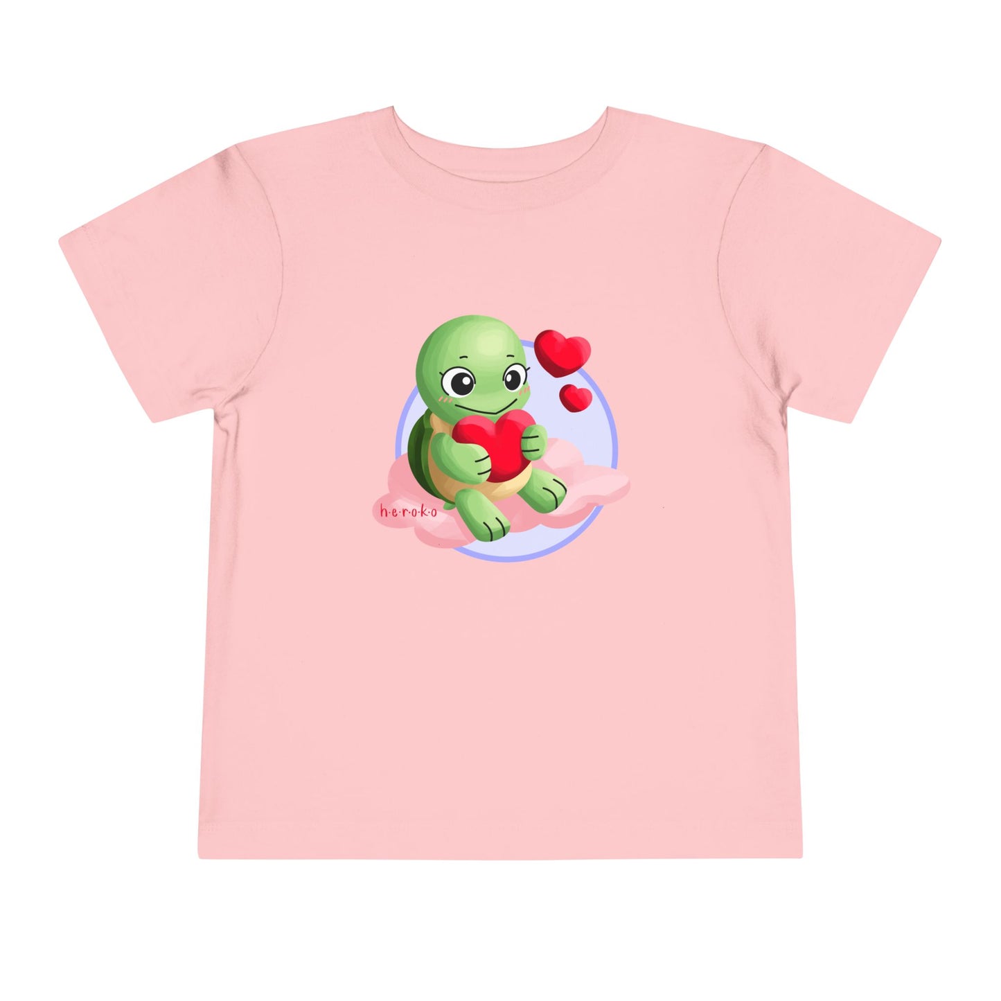 Toddler Tee - Cute Turtle Valentine's Day Design