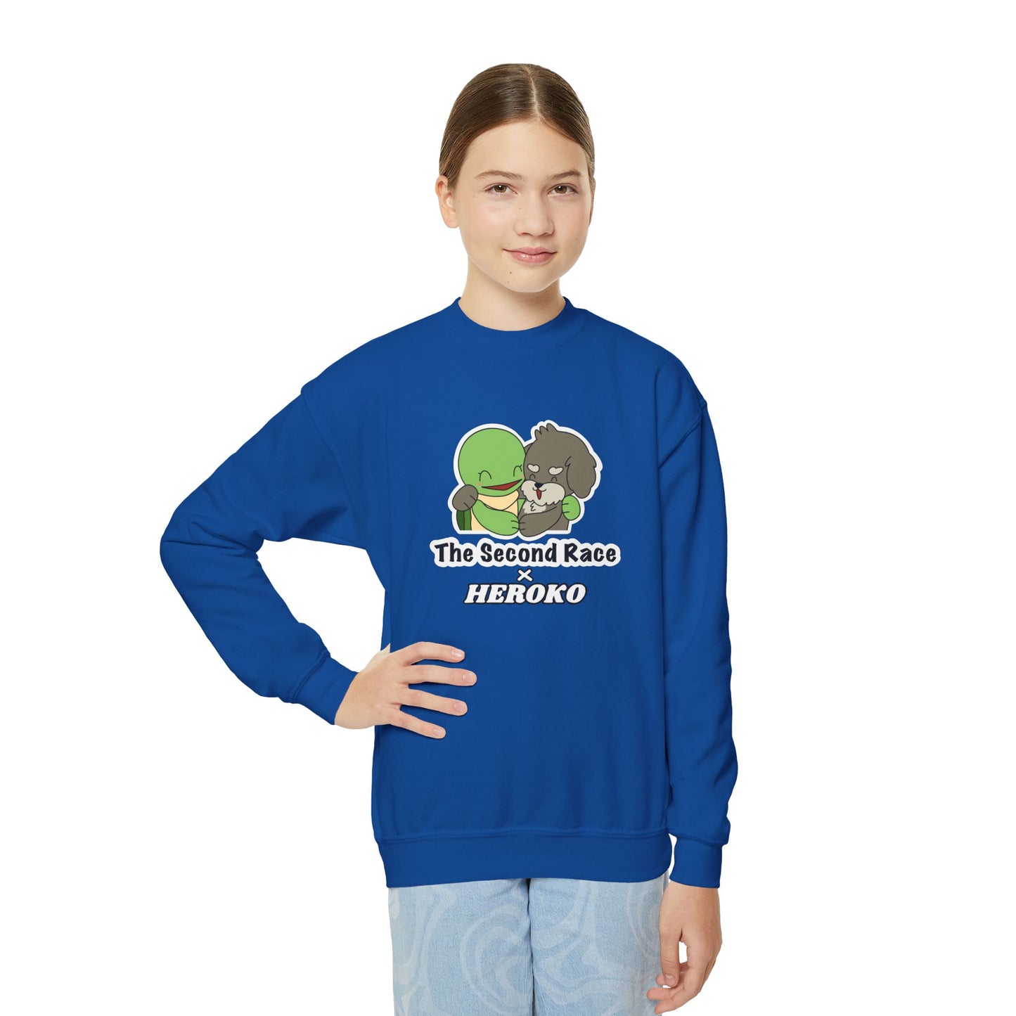Kids Hugging Turtle & Puppy Crewneck Sweatshirt — The Second Race