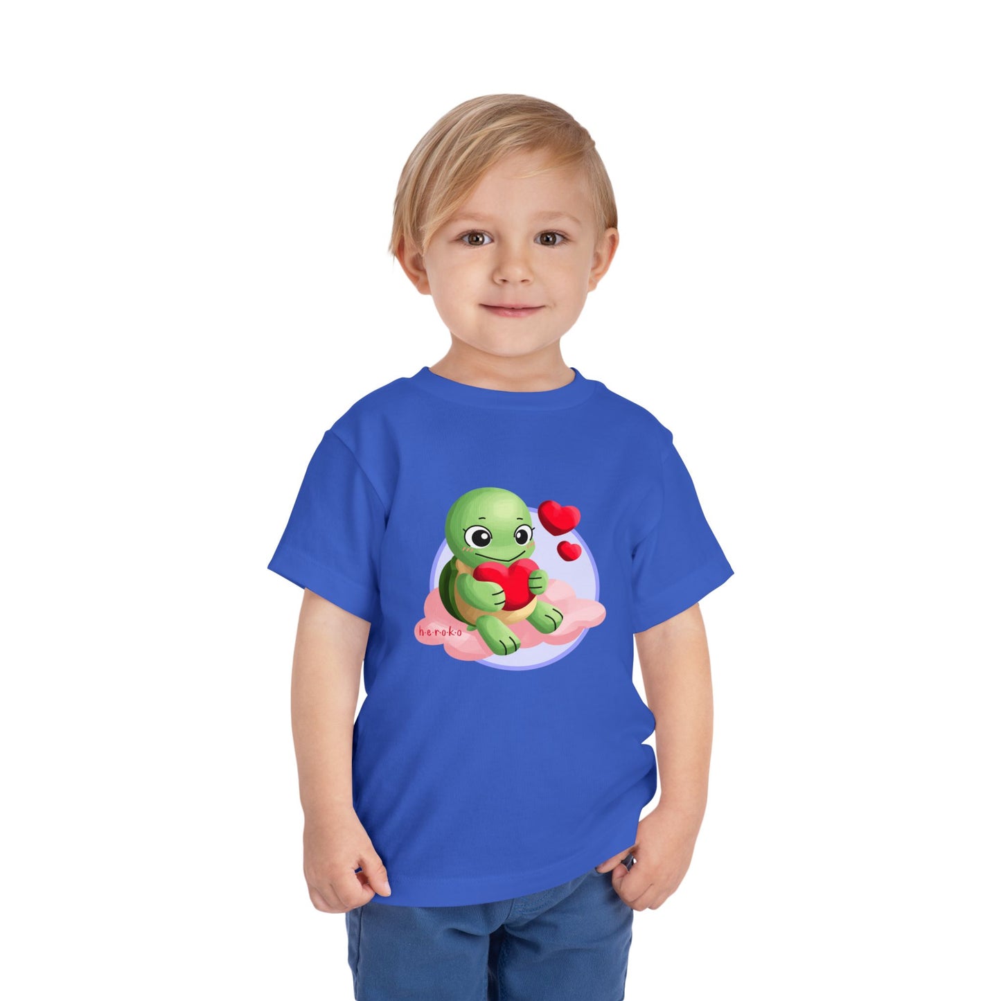 Toddler Tee - Cute Turtle Valentine's Day Design