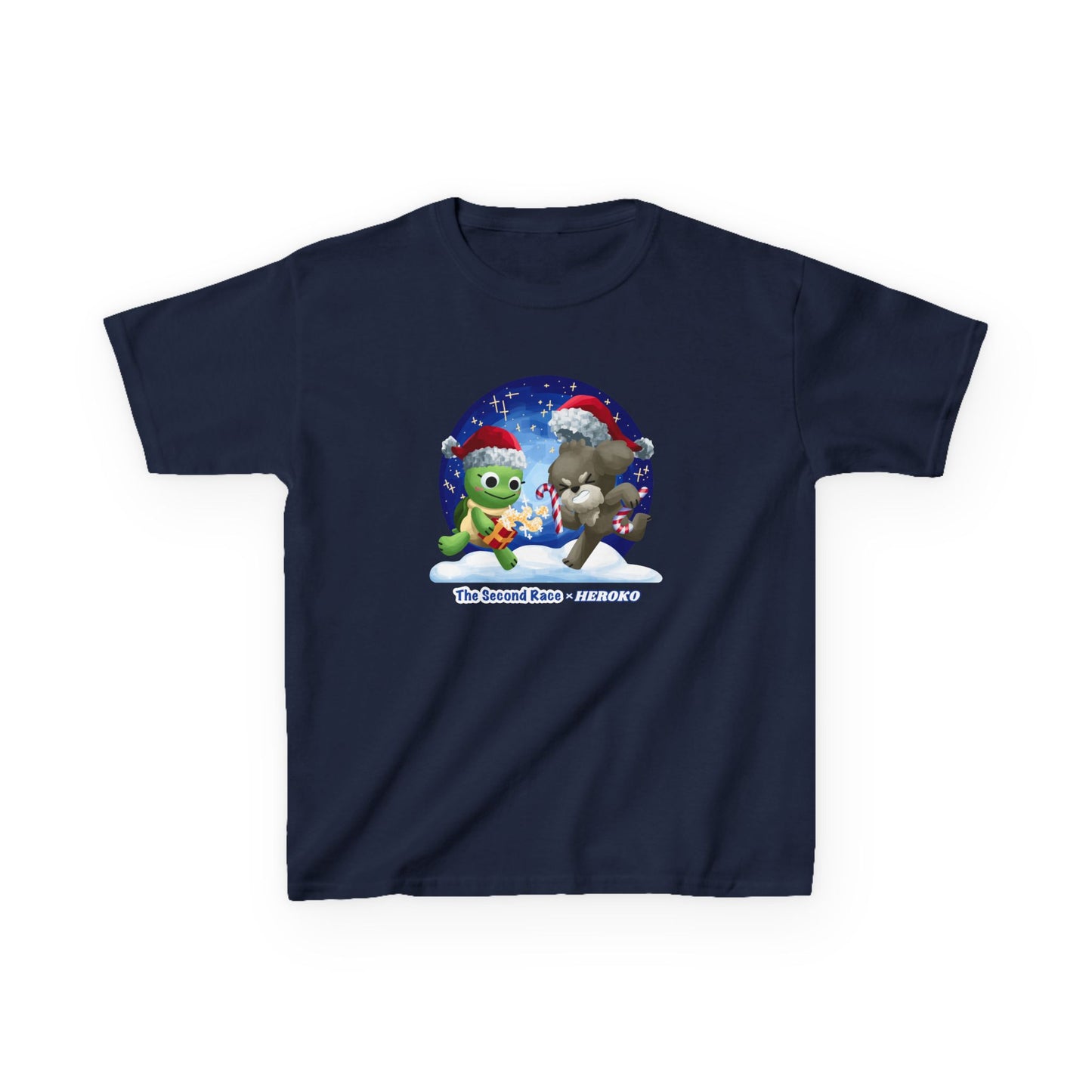 Kids Tee - Cute Holiday Turtle and Puppy in a Snow Globe from "The Second Race"