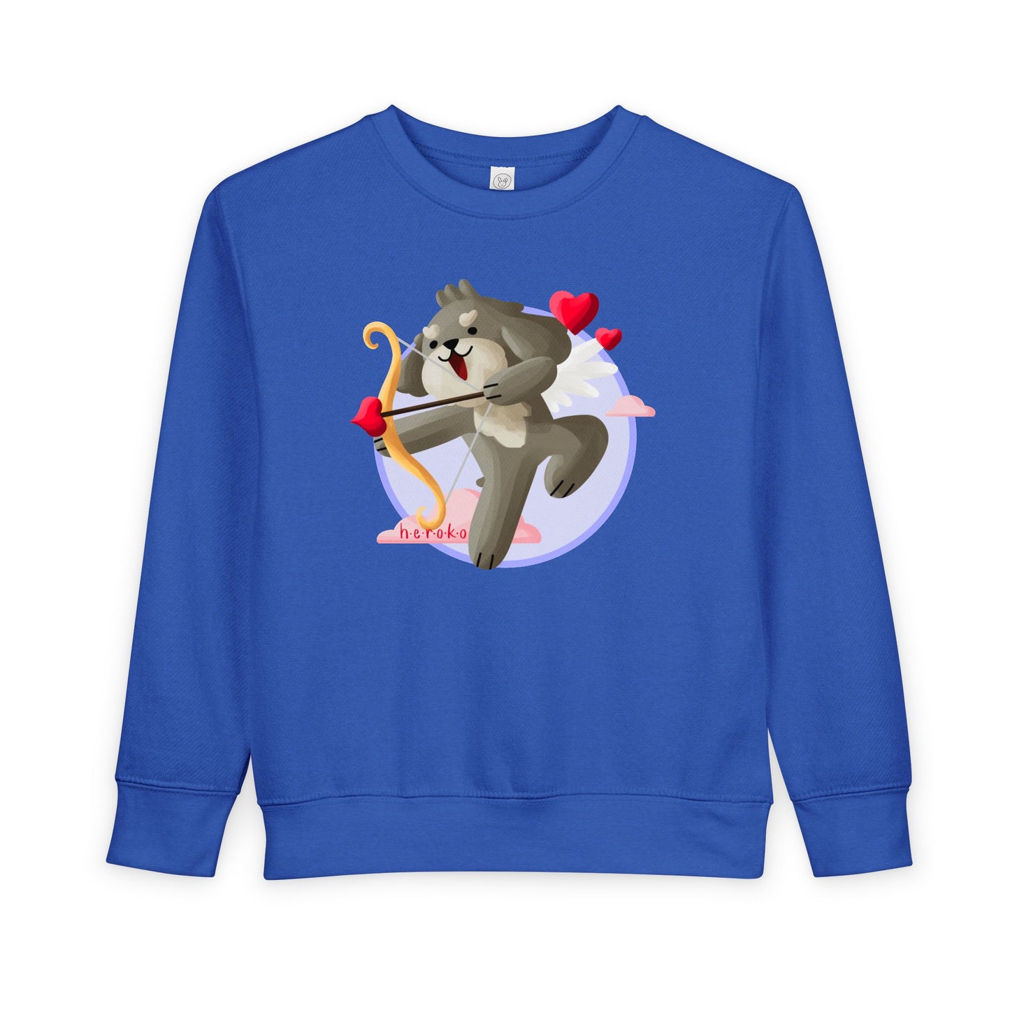 Toddler Sweatshirt  - Cute Dog Valentine's Day Design
