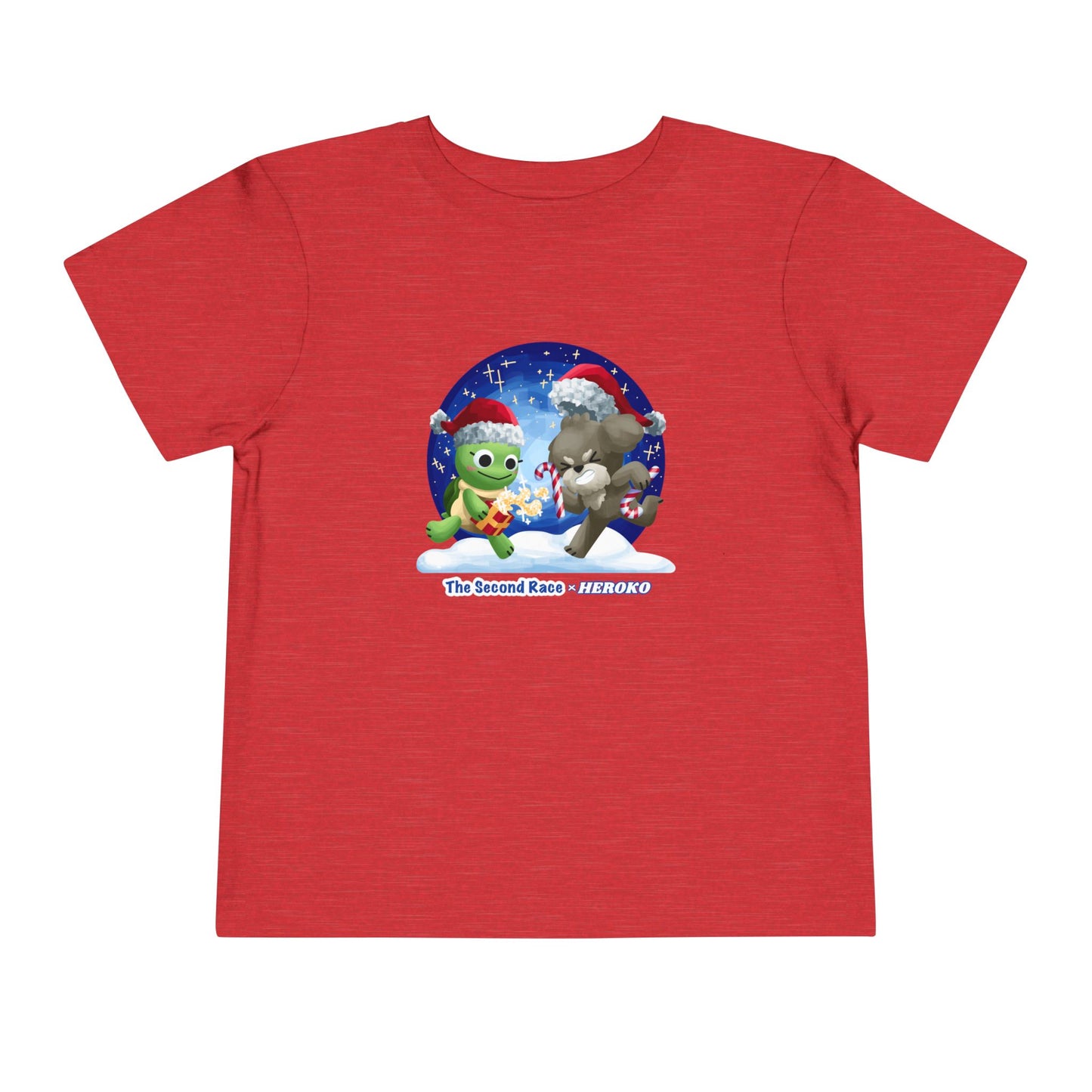 Toddler Tee - Cute Christmas Turtle & Puppy in a Snow Globe Holiday Design