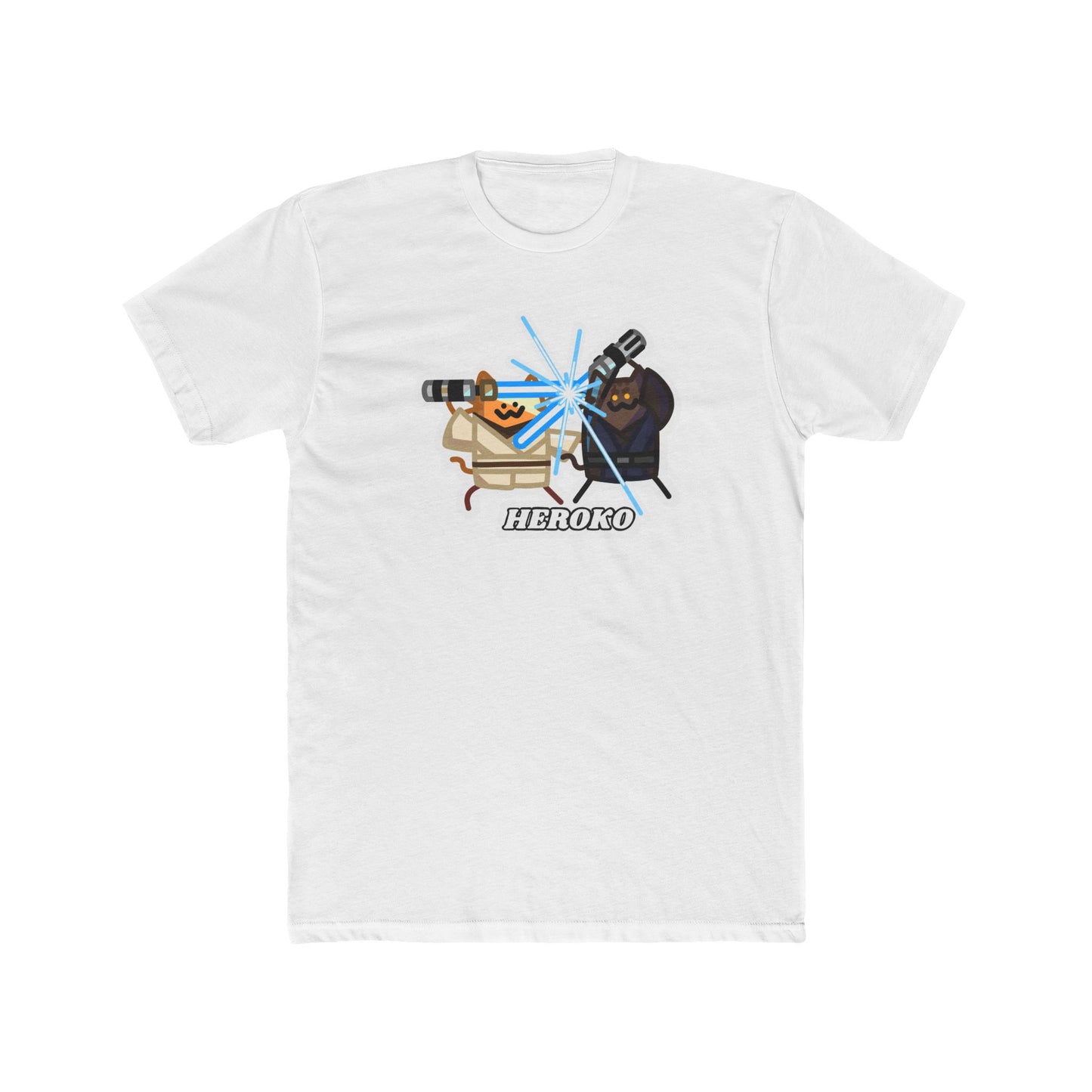 Jedi Cats Fighting Unisex Cotton Tee