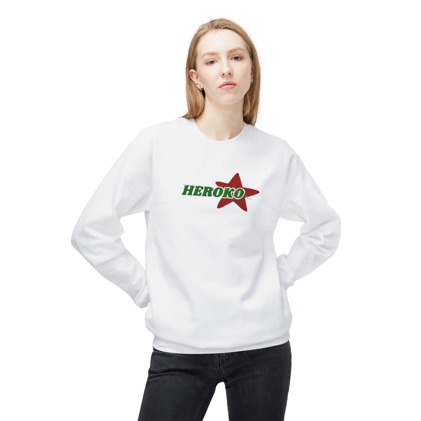 Adults HEROKO CHRISTMAS STAR Fleece Crewneck Sweatshirt