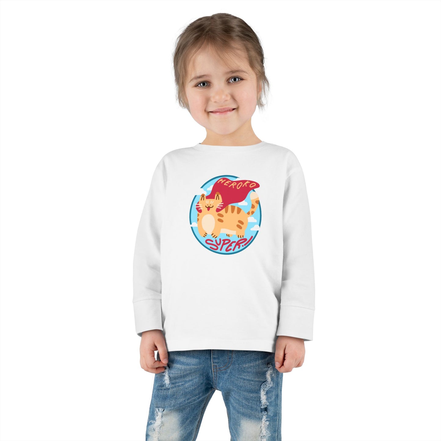 Toddler's SUPER CAT PATCH Long Sleeve Tee