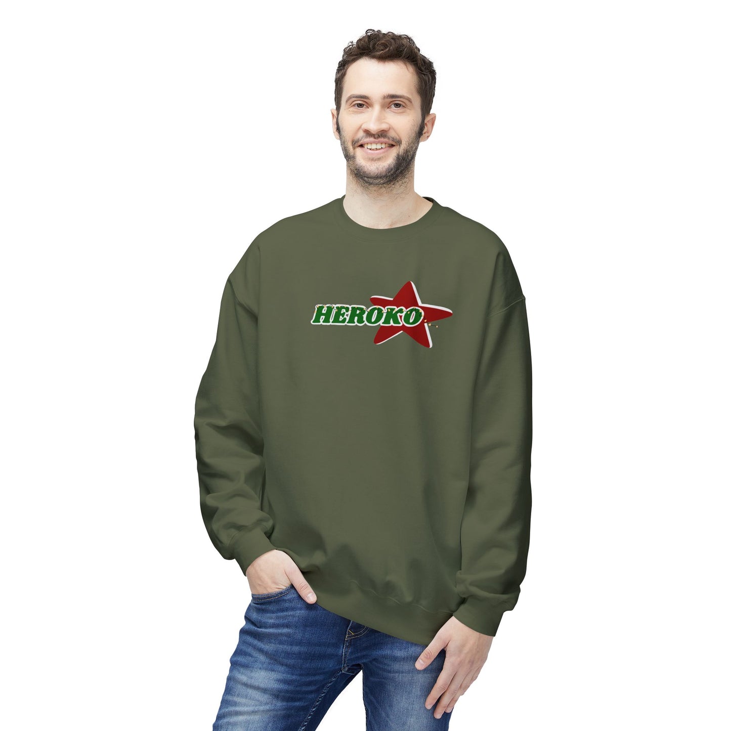 Adults HEROKO CHRISTMAS STAR Fleece Crewneck Sweatshirt