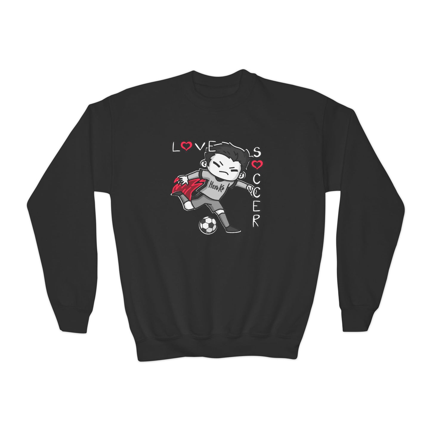 Youth BOYS LOVE SOCCER Crewneck Sweatshirt