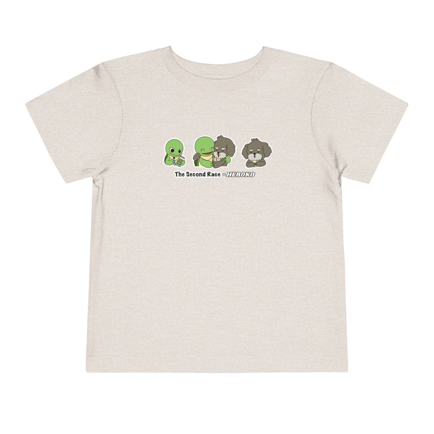 Toddler Tee — Cute Turtle and Dog Character Trio "The Second Race"