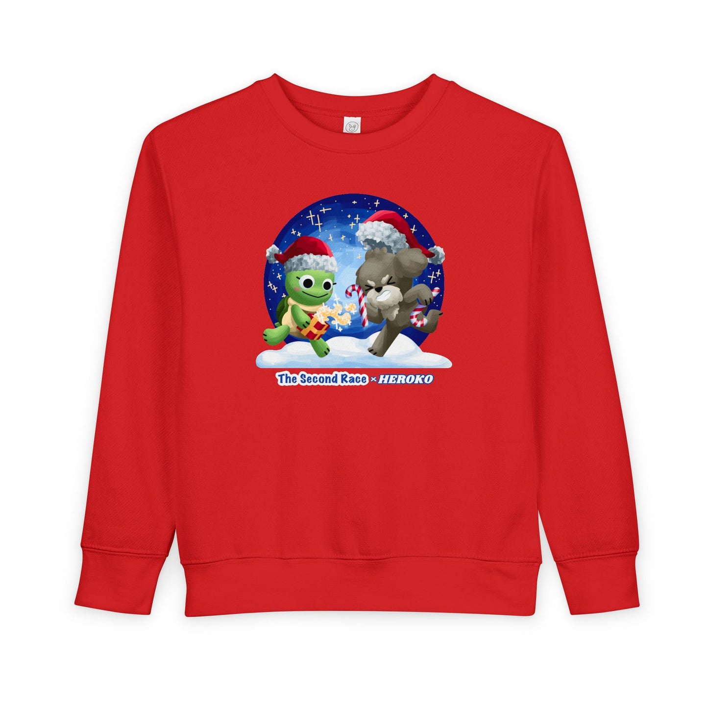 Toddler Sweatshirt - Cute Holiday Turtle & Puppy Friends Christmas Design