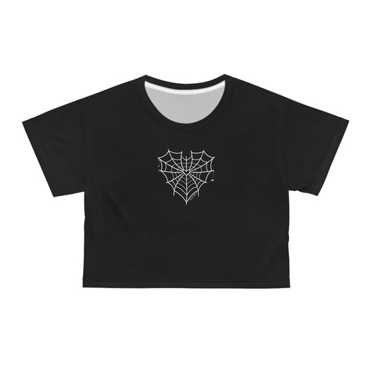 Women's SPIDER WEB BLACK Crop Tee