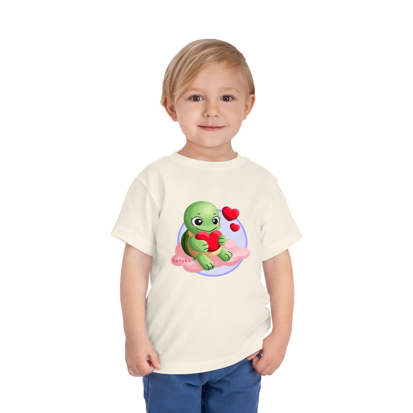 Toddler Tee - Cute Turtle Valentine's Day Design