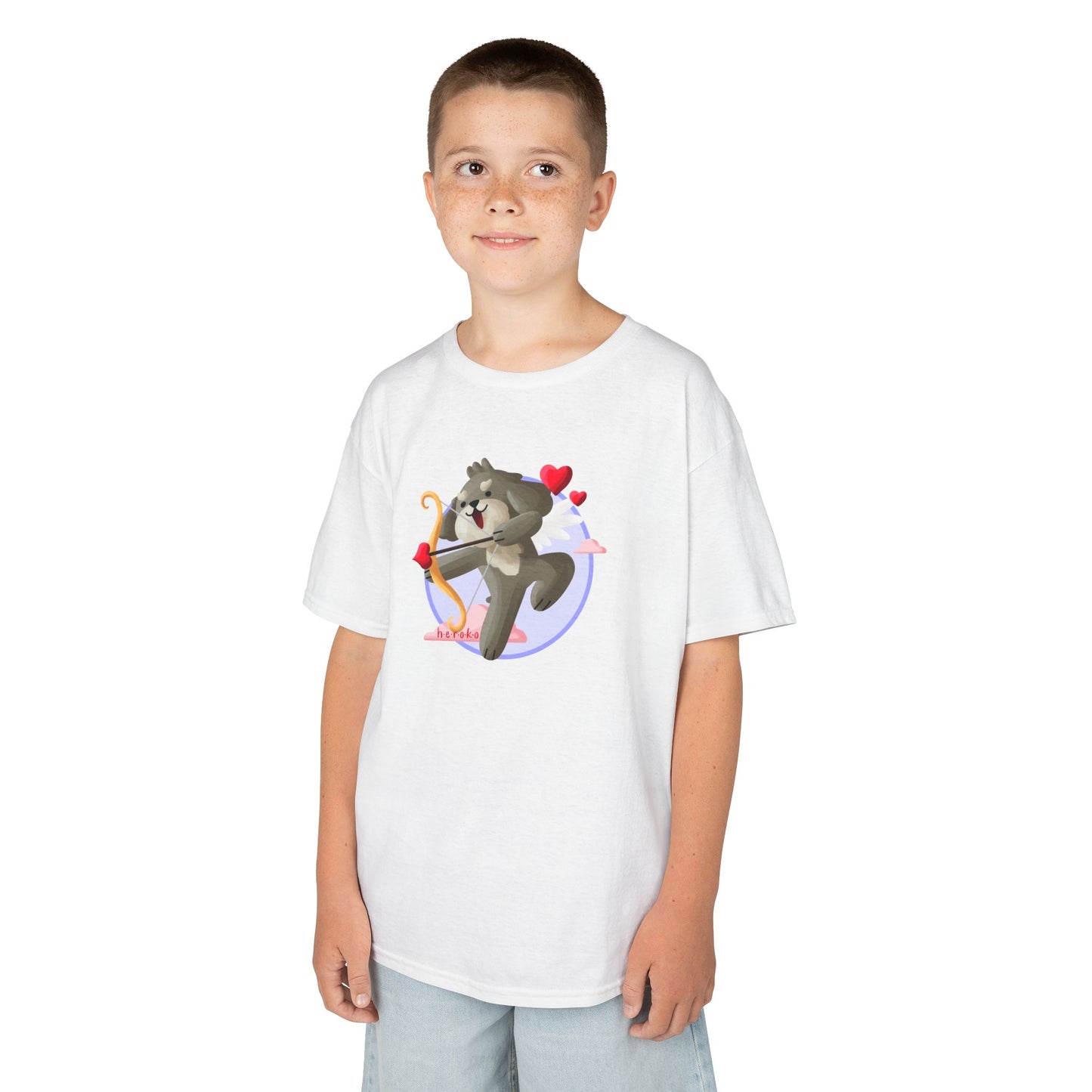 Kids Tee -Cute Dog Valentine's Day Graphic Tee