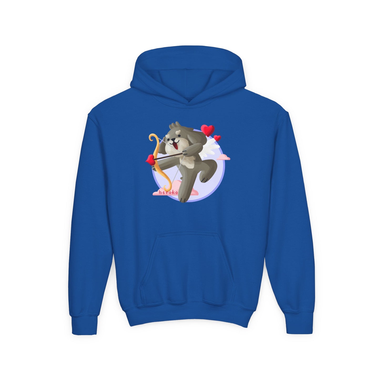 Kids Hoodie - Cute Dog Valentine's Day Design