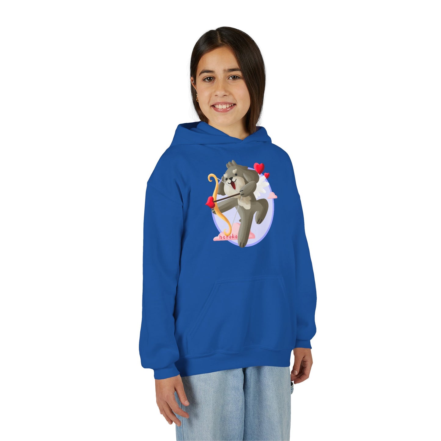 Kids Hoodie - Cute Dog Valentine's Day Design