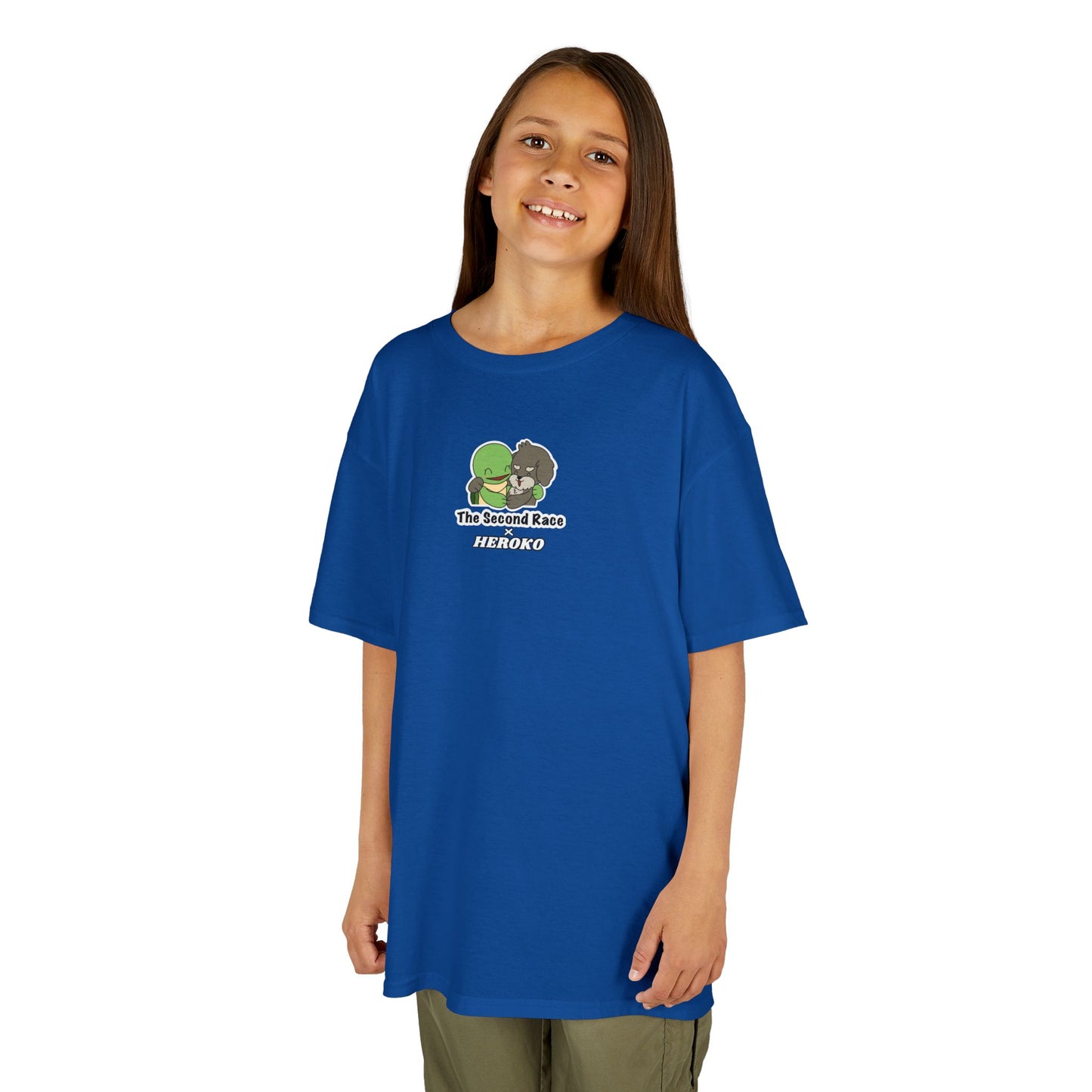 Kids Tee -"The Second Race" Cute Turtle and Puppy Graphic Tee