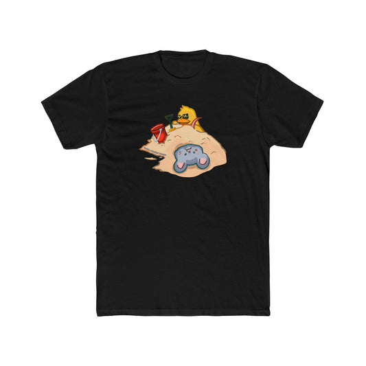 Summer Fun Unisex Tee with Duck and Mouse at the Beach