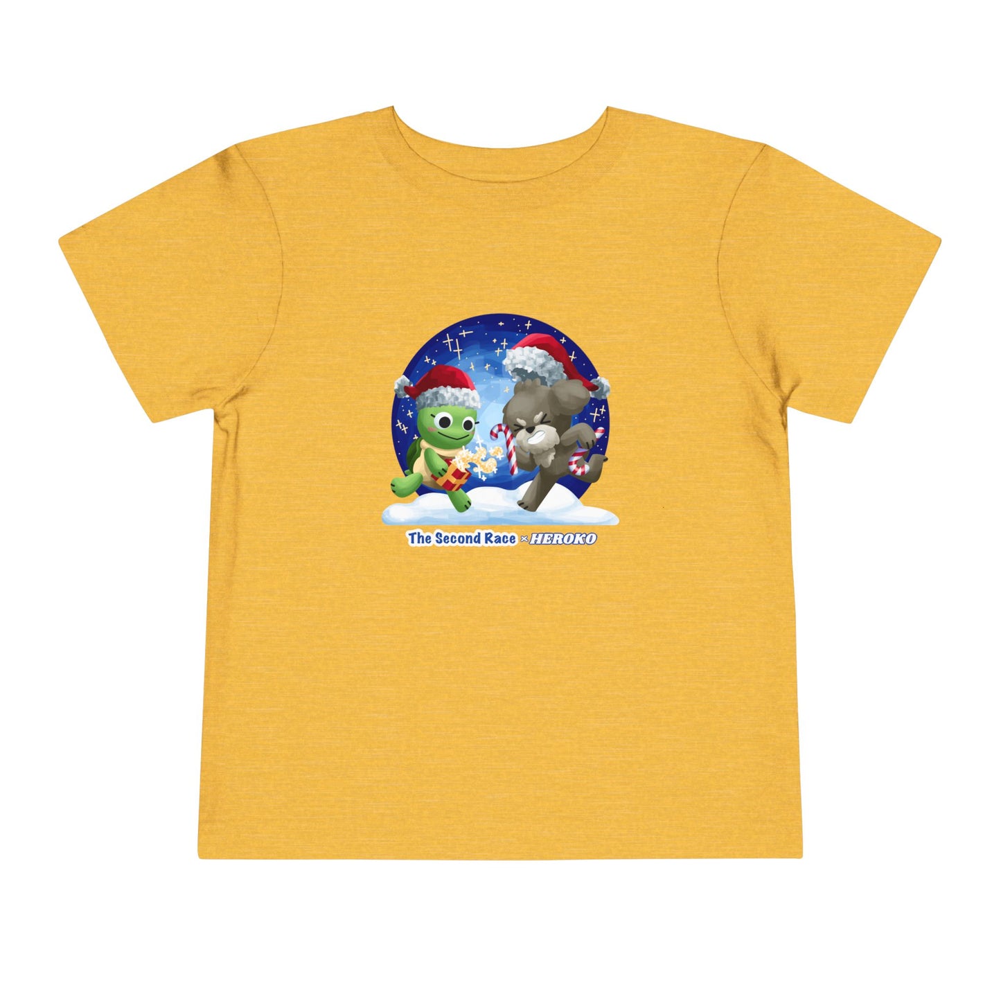 Toddler Tee - Cute Christmas Turtle & Puppy in a Snow Globe Holiday Design