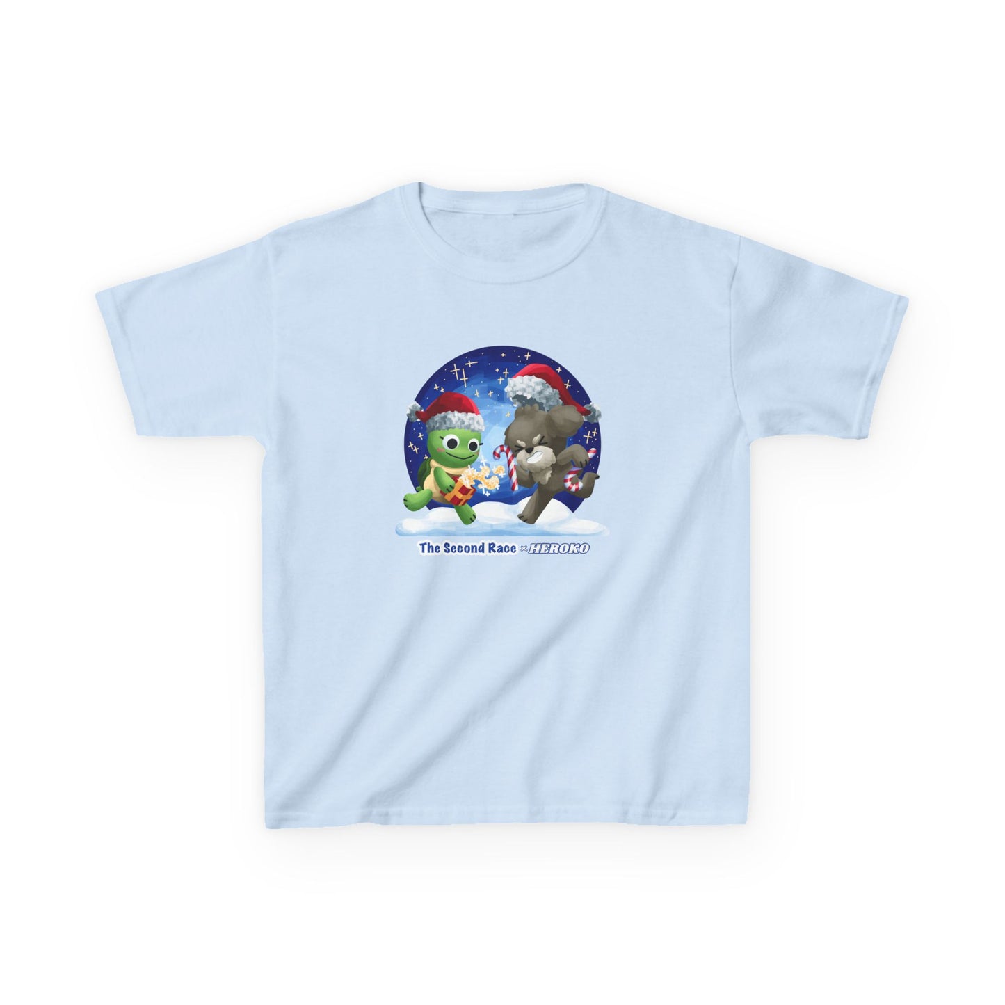 Kids Tee - Cute Holiday Turtle and Puppy in a Snow Globe from "The Second Race"