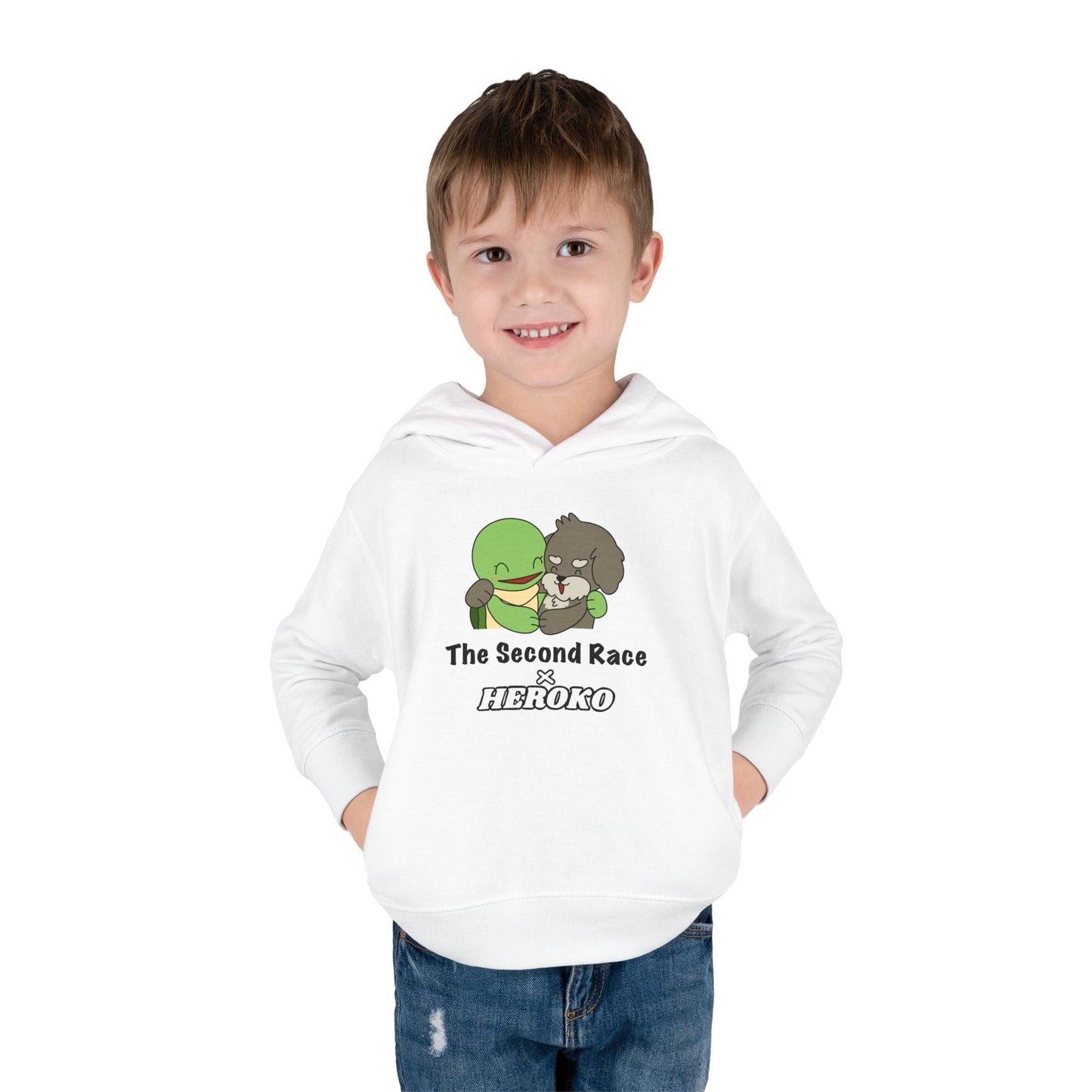 Toddler Hoodie - Cute Turtle & Dog "The Second Race" Fleece Pullover