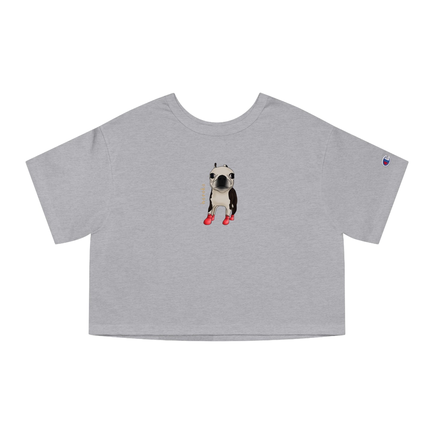 Women's Champion BOSTON TERRIER DOG Cropped T-Shirt