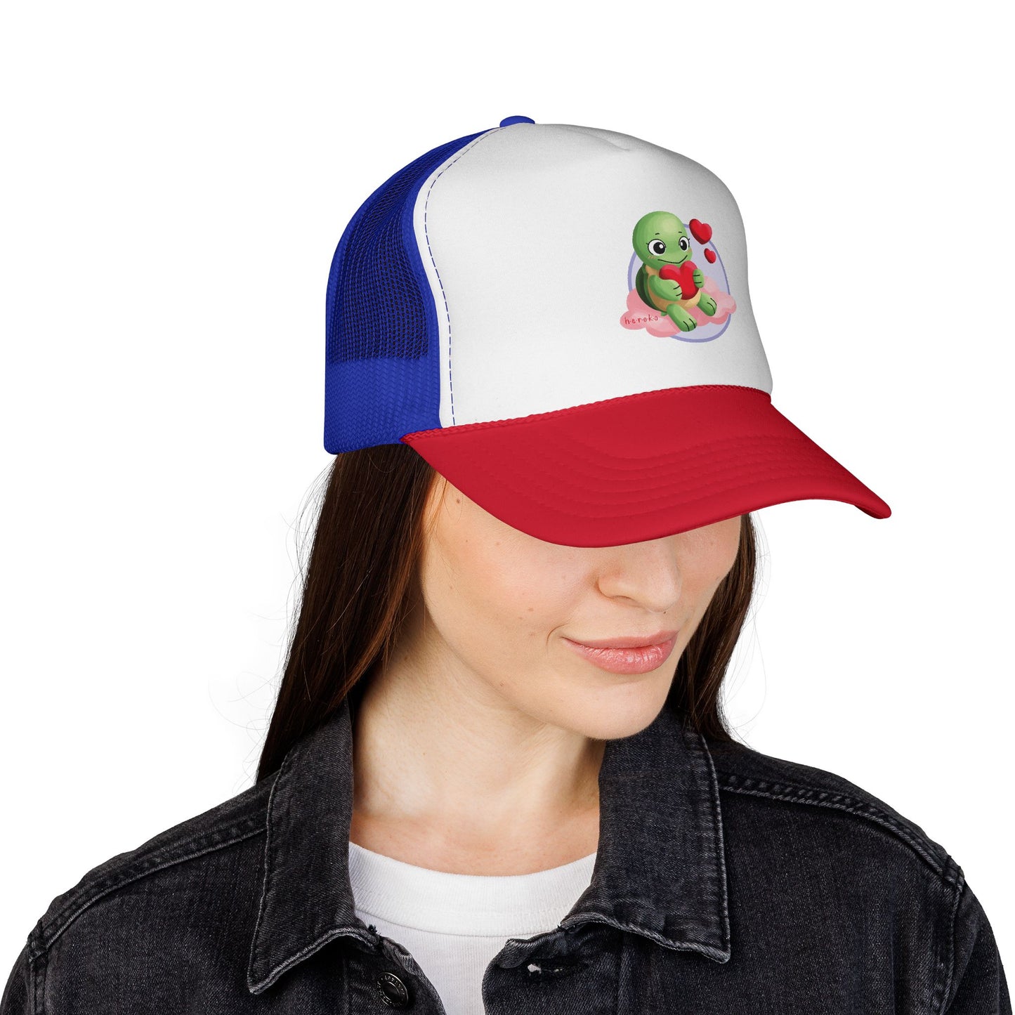 Cute Turtle Valentine's Day Design Trucker Cap/Hat