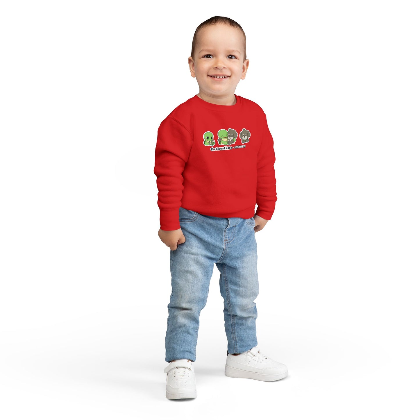 Toddler Sweatshirt — Cute Cartoon Turtle and Dog "The Second Race" Pullover