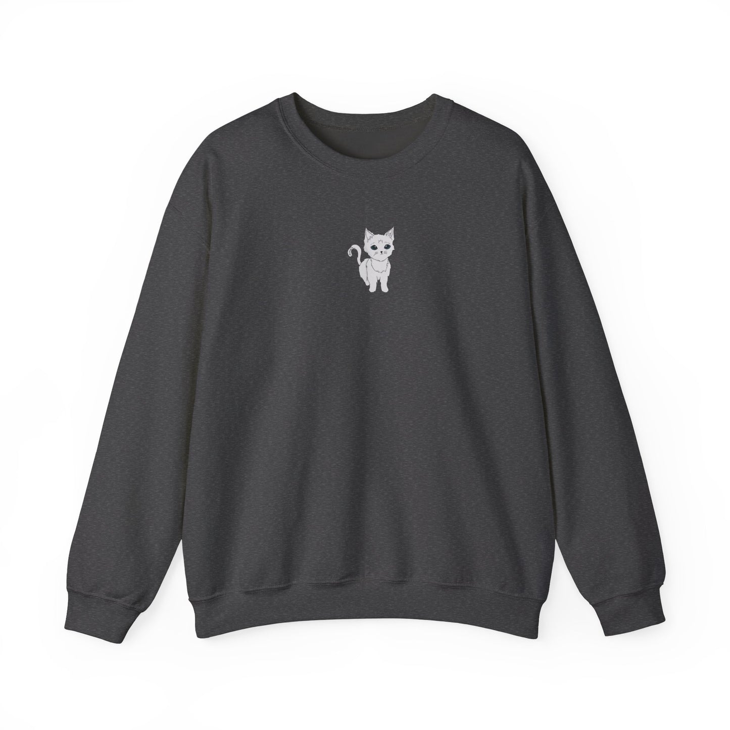 Adults WHITE CAT Crewneck Sweatshirt