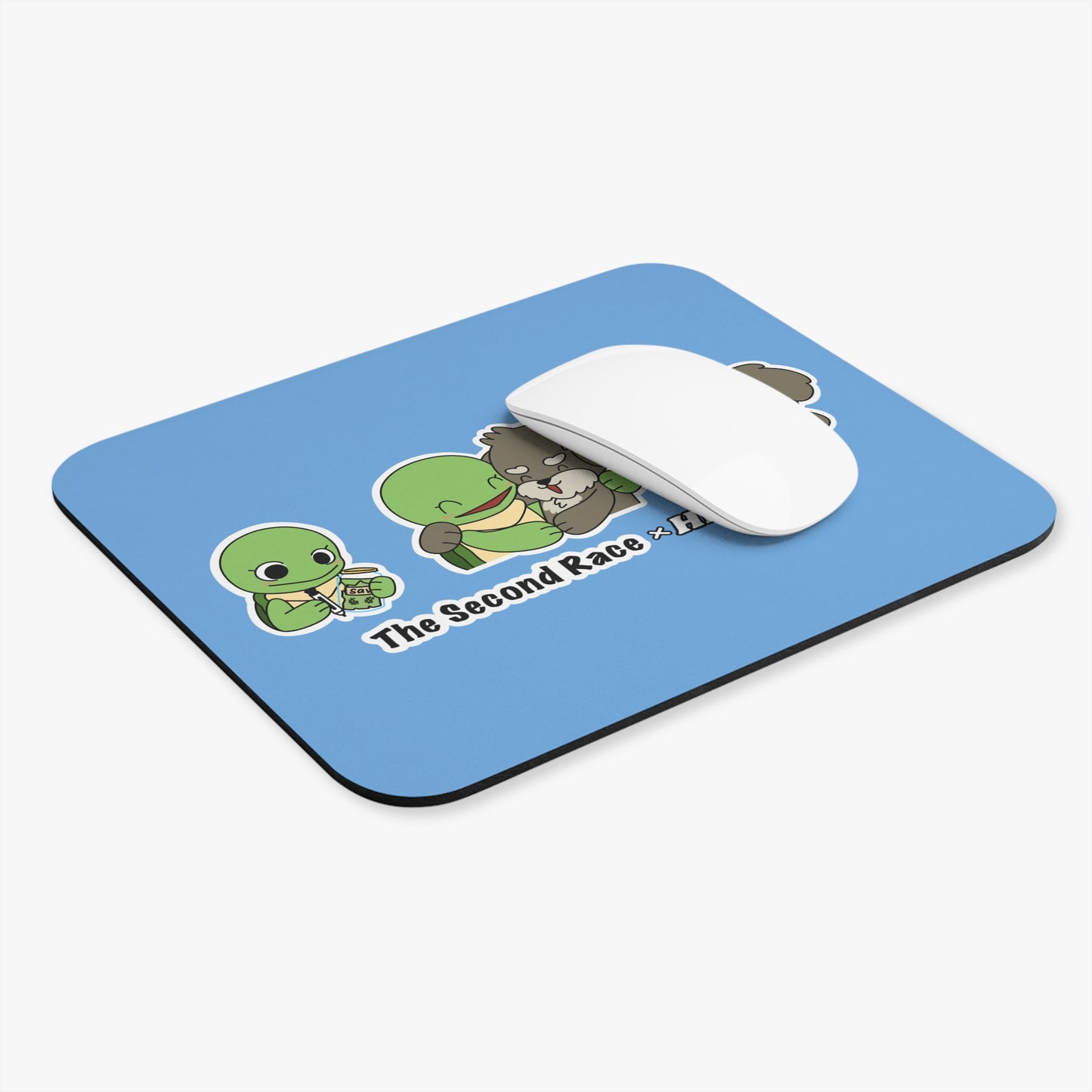 Cute Turtle & Puppy Mouse Pad — "The Second Race × HEROKO" Desk Mat