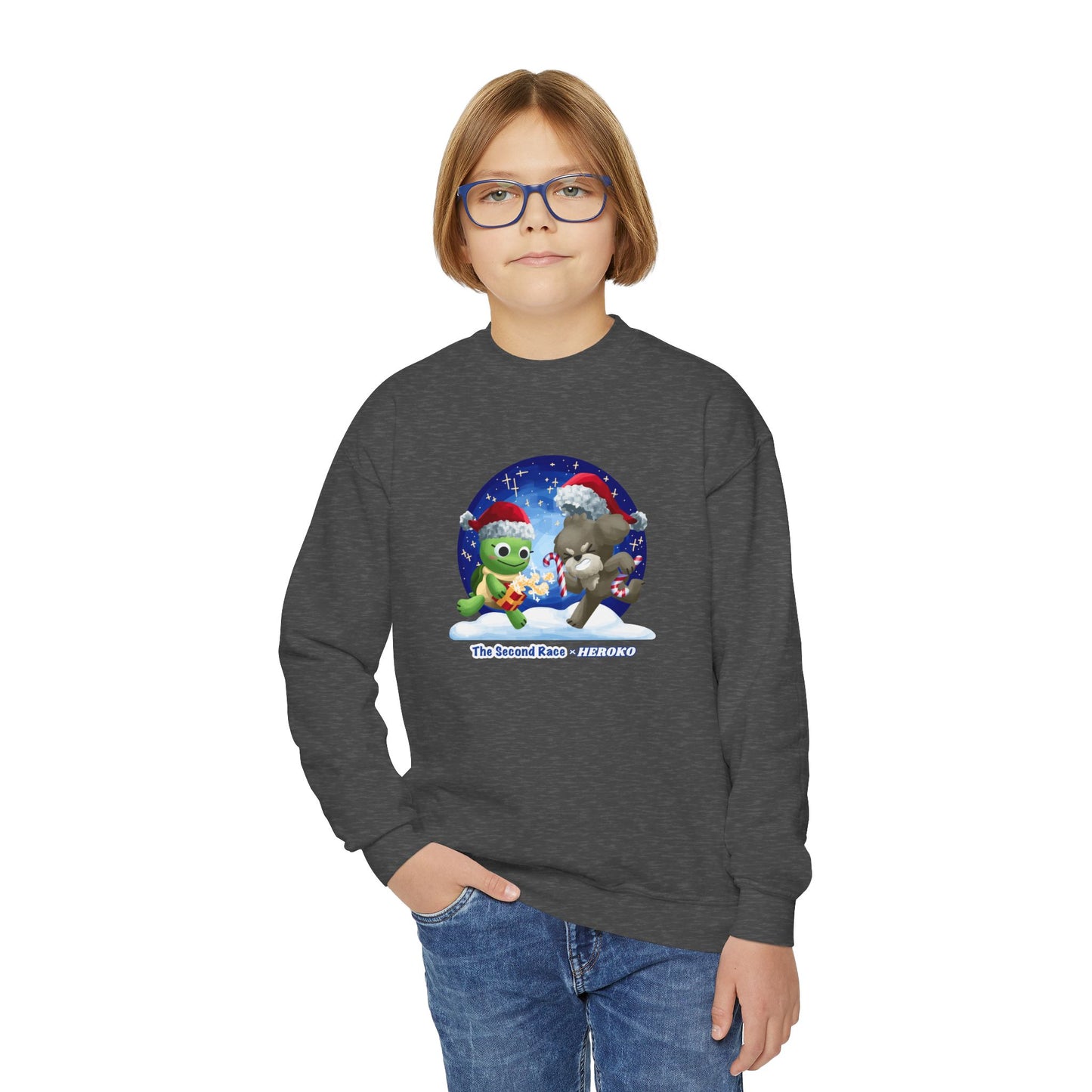 Kids Christmas Turtle and Puppy Crewneck Sweatshirt