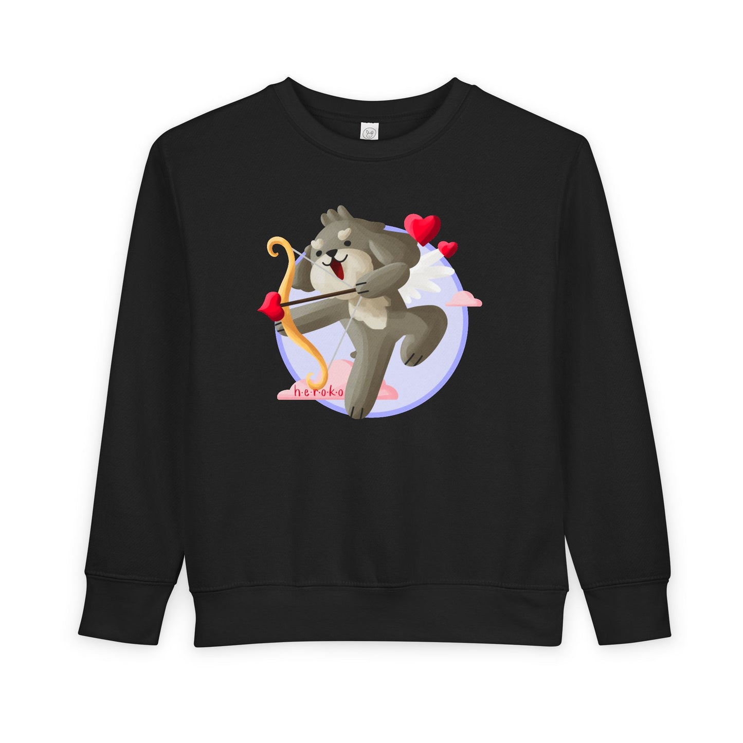 Toddler Sweatshirt  - Cute Dog Valentine's Day Design
