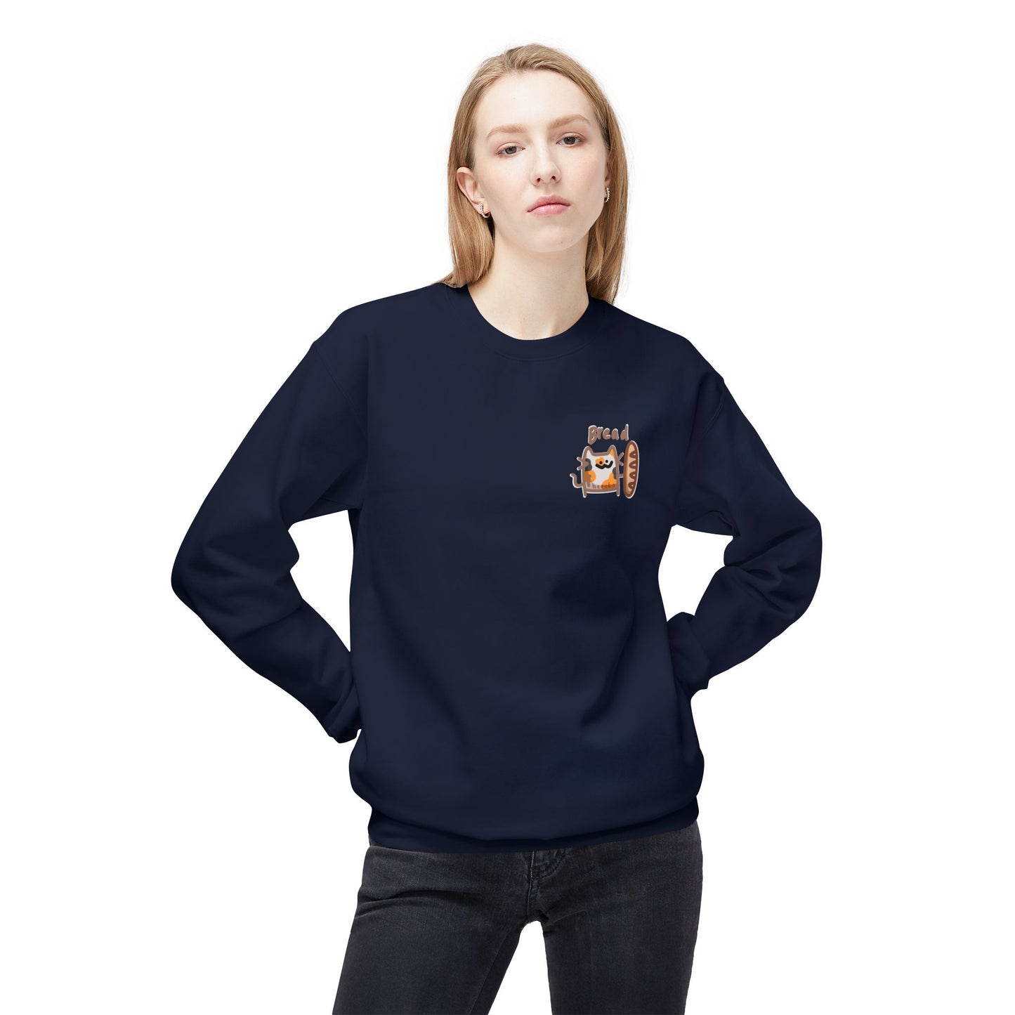 Adults CATS BREAD Fleece Crewneck Sweatshirt