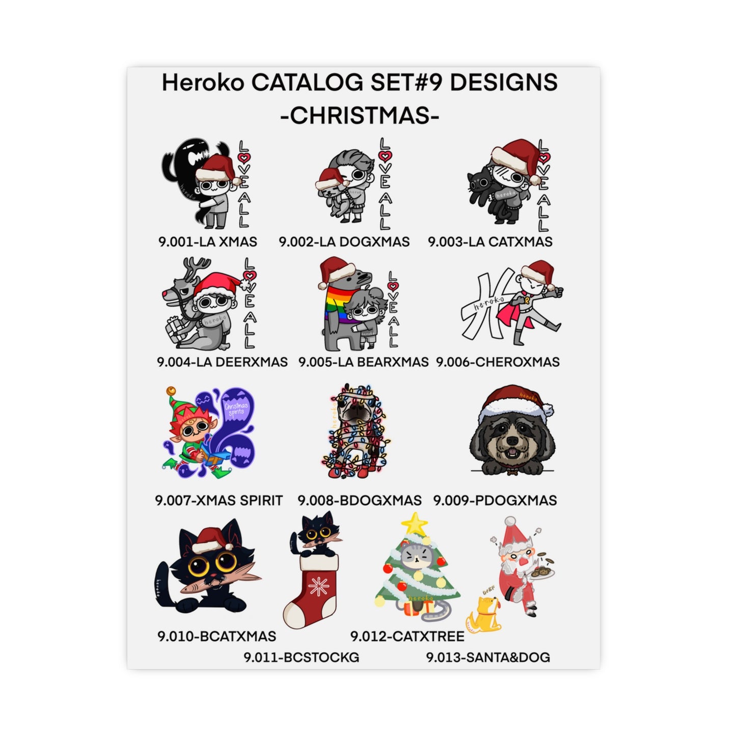 Heroko CATALOG SET#9 DESIGNS - CHRISTMAS on a Poster