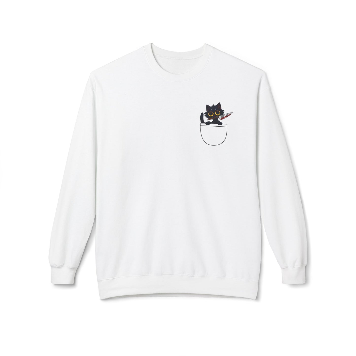 Adults BLACK CAT Fleece Crewneck Sweatshirt