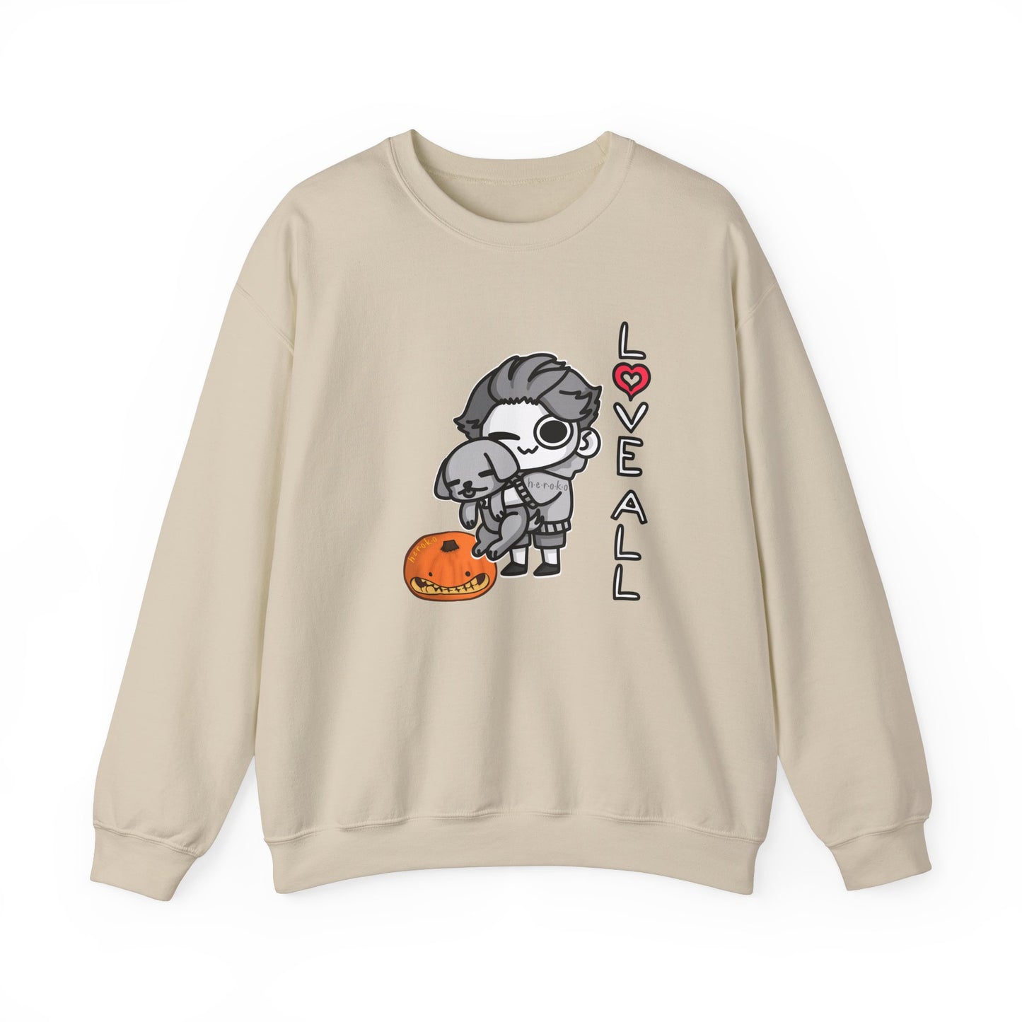 Adults LOVE ALL DOG ON PUMPKIN Crewneck Sweatshirt