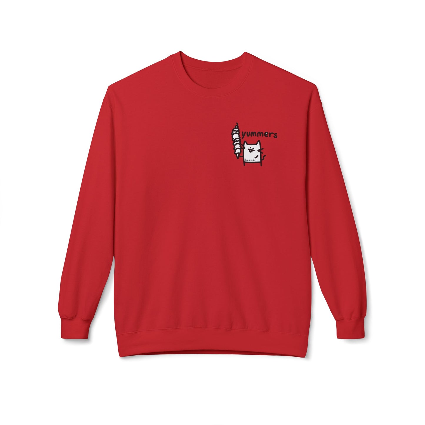 Adults CUTE CATS ‘YUMMERS’ Fleece Crewneck Sweatshirt