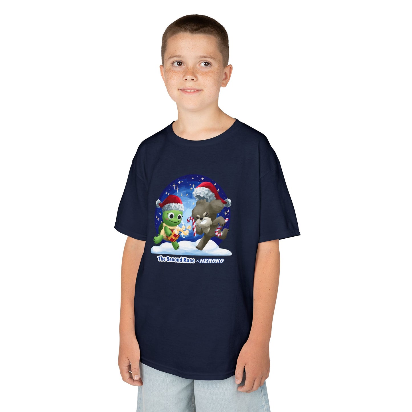 Kids Tee - Cute Holiday Turtle and Puppy in a Snow Globe from "The Second Race"