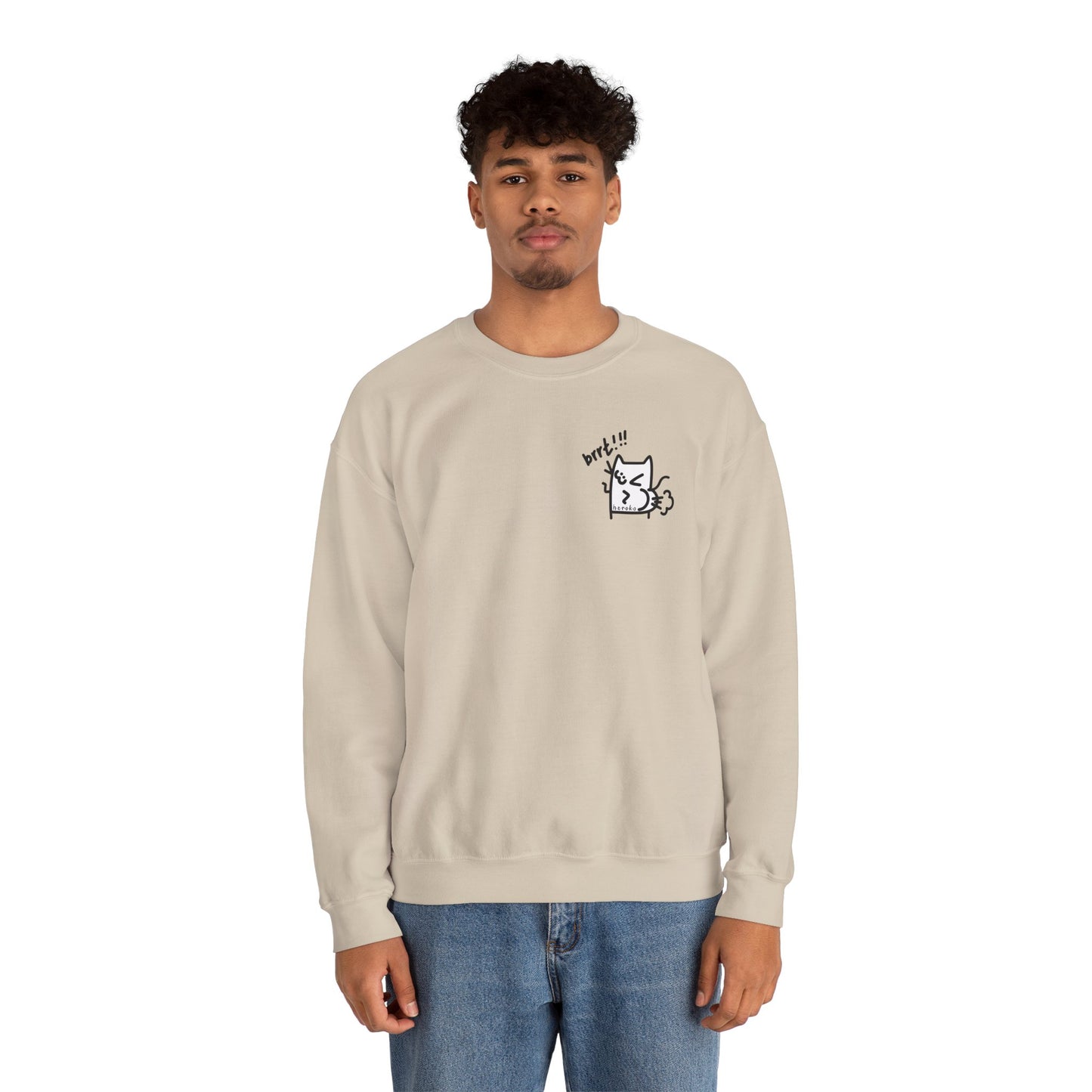 Adults FUNNY BRRT!!! CAT Crewneck Sweatshirt