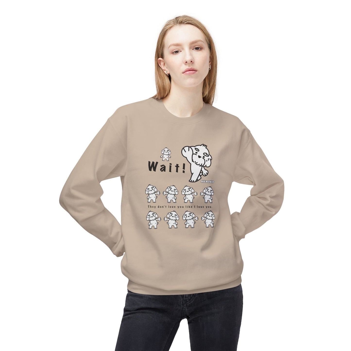 Adults WAIT! DANCING DOGS MEME Fleece Crewneck Sweatshirt