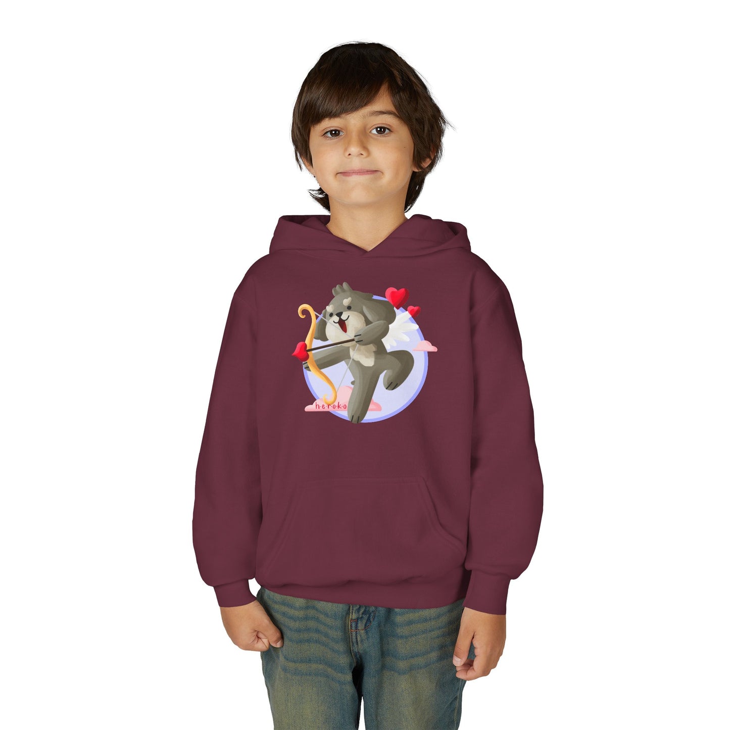 Kids Hoodie - Cute Dog Valentine's Day Design