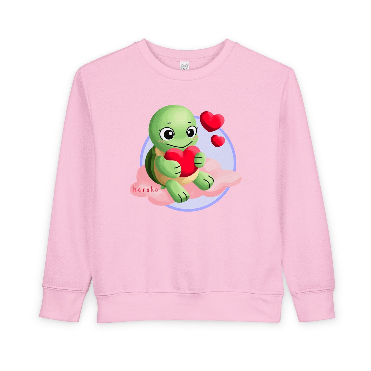 Toddler Sweatshirt  - Cute Turtle Valentine's Day Design