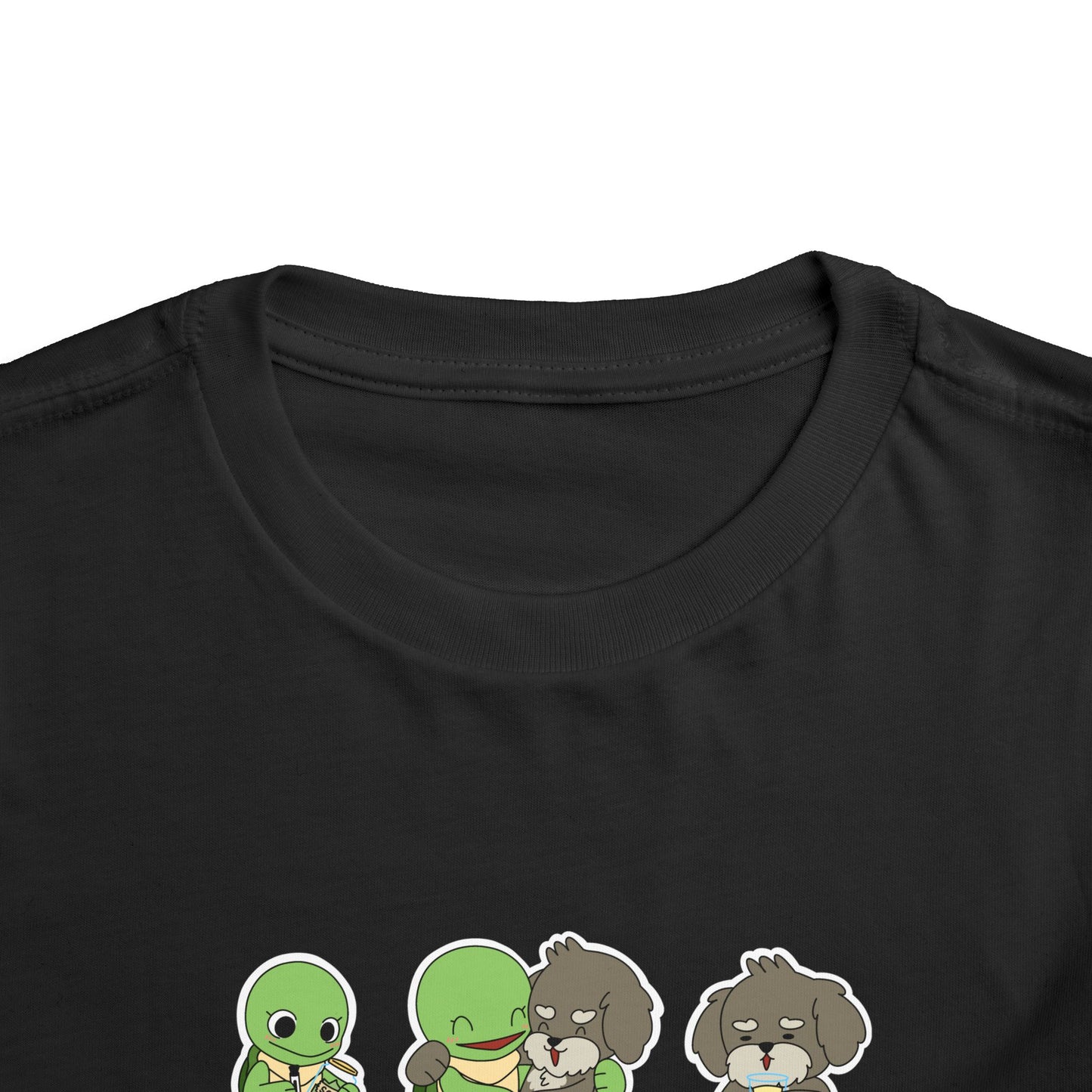 Toddler Tee — Cute Turtle and Dog Character Trio "The Second Race"