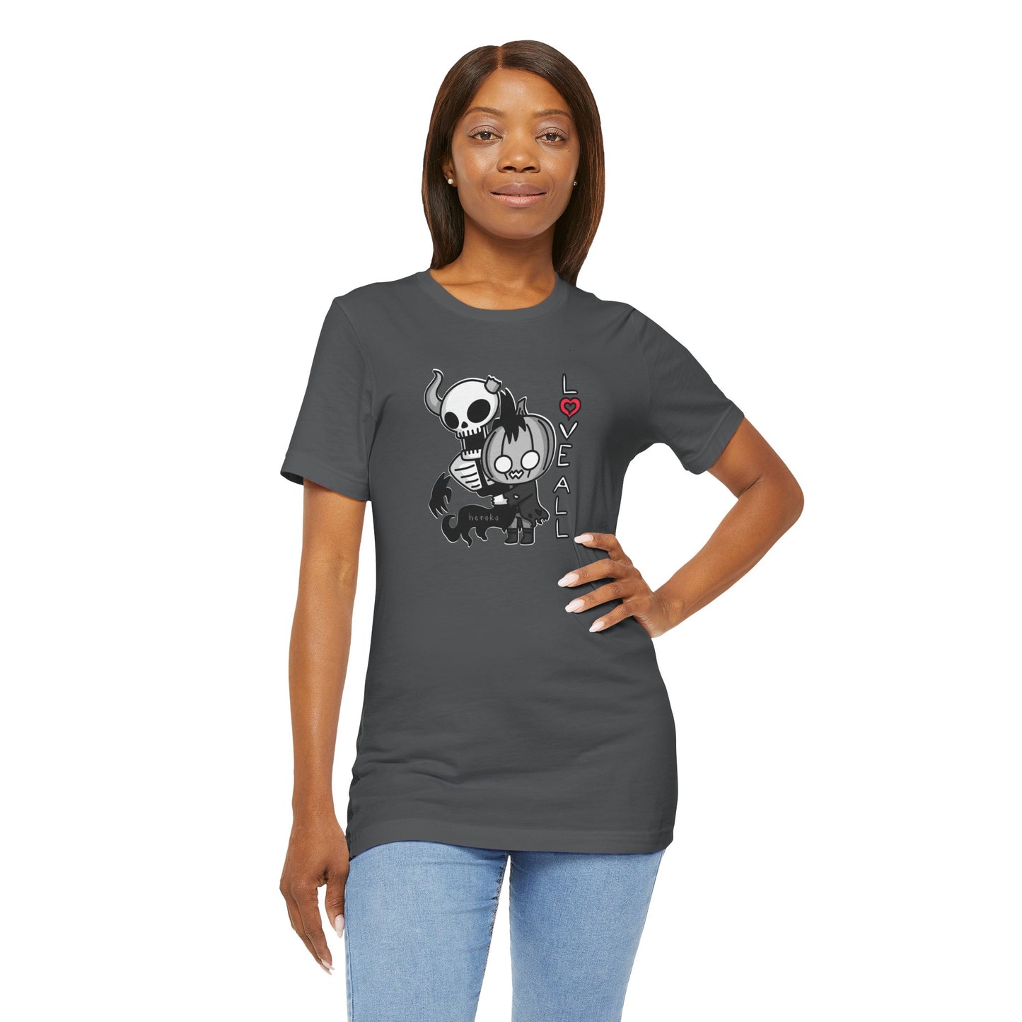 Adults LOVE ALL SKELETON Retail Fit Cotton Tee