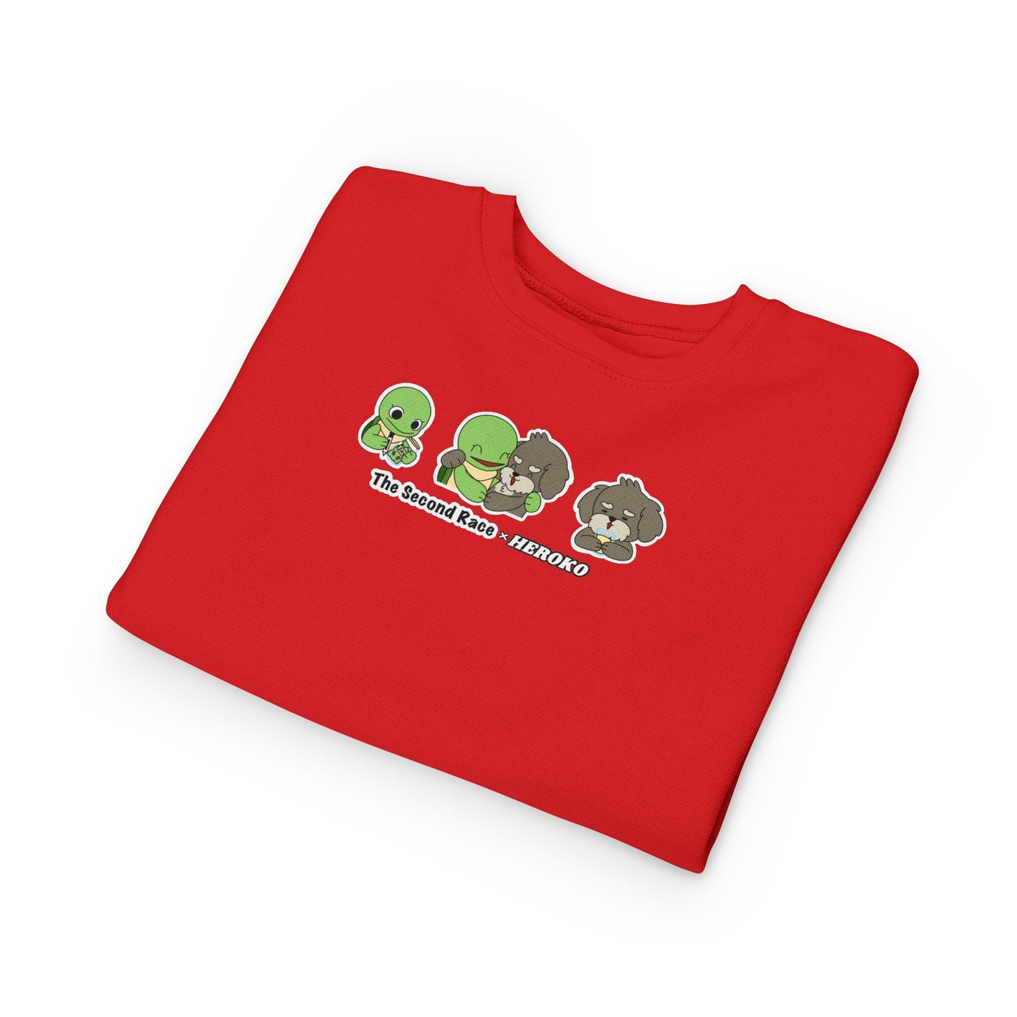 Toddler Sweatshirt — Cute Cartoon Turtle and Dog "The Second Race" Pullover