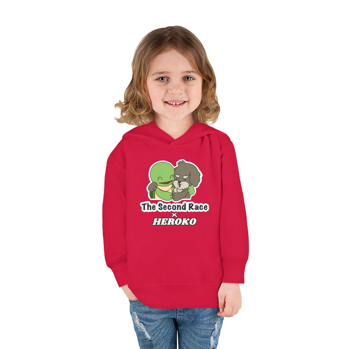 Toddler Hoodie - Cute Turtle & Dog "The Second Race" Fleece Pullover