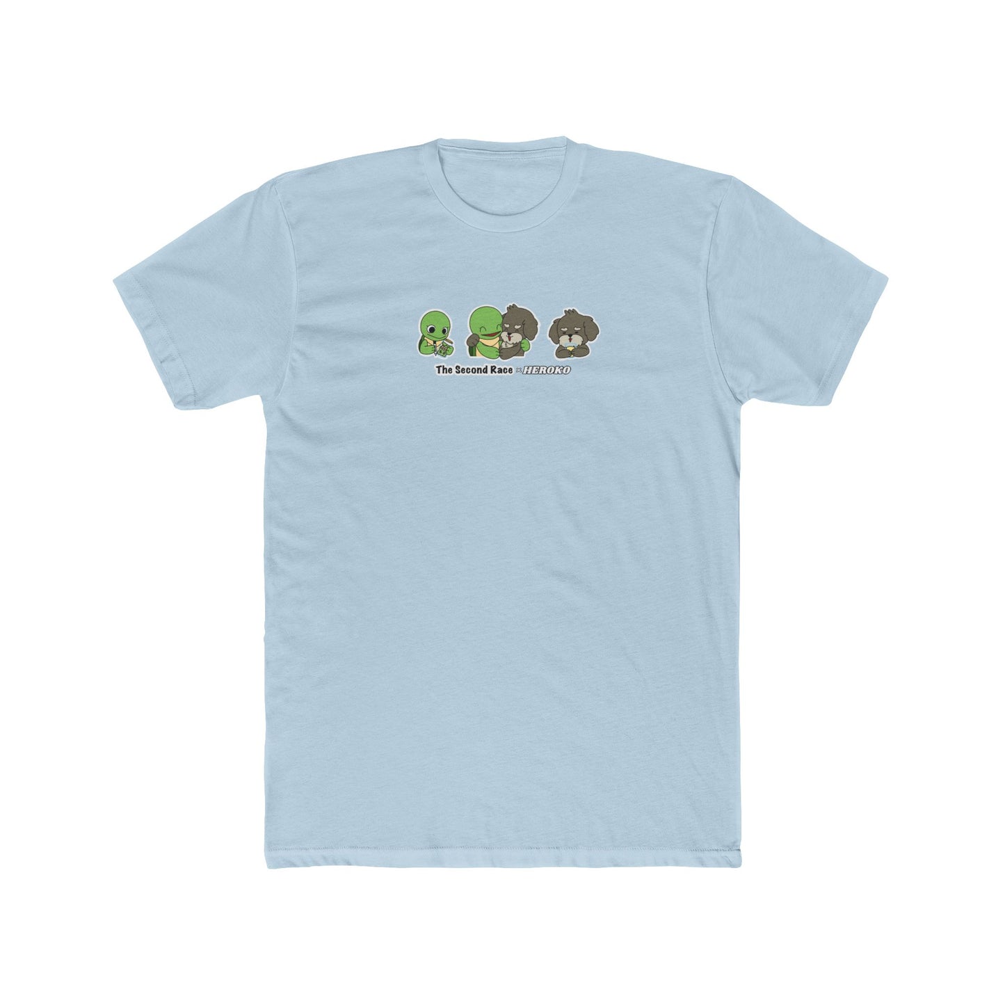 Adults Tee for "The Second Race" Book Turtle & Puppy Trio