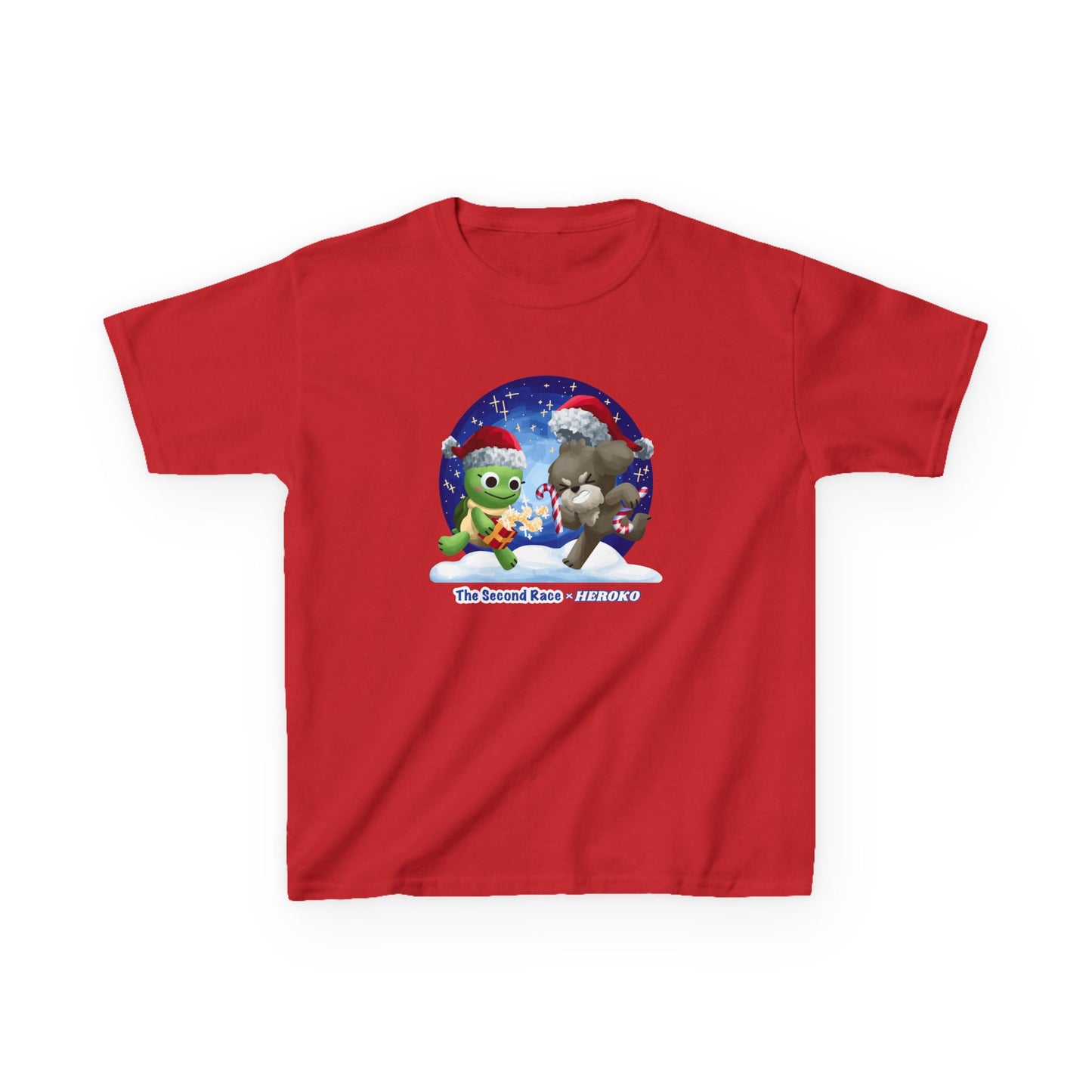 Kids Tee - Cute Holiday Turtle and Puppy in a Snow Globe from "The Second Race"