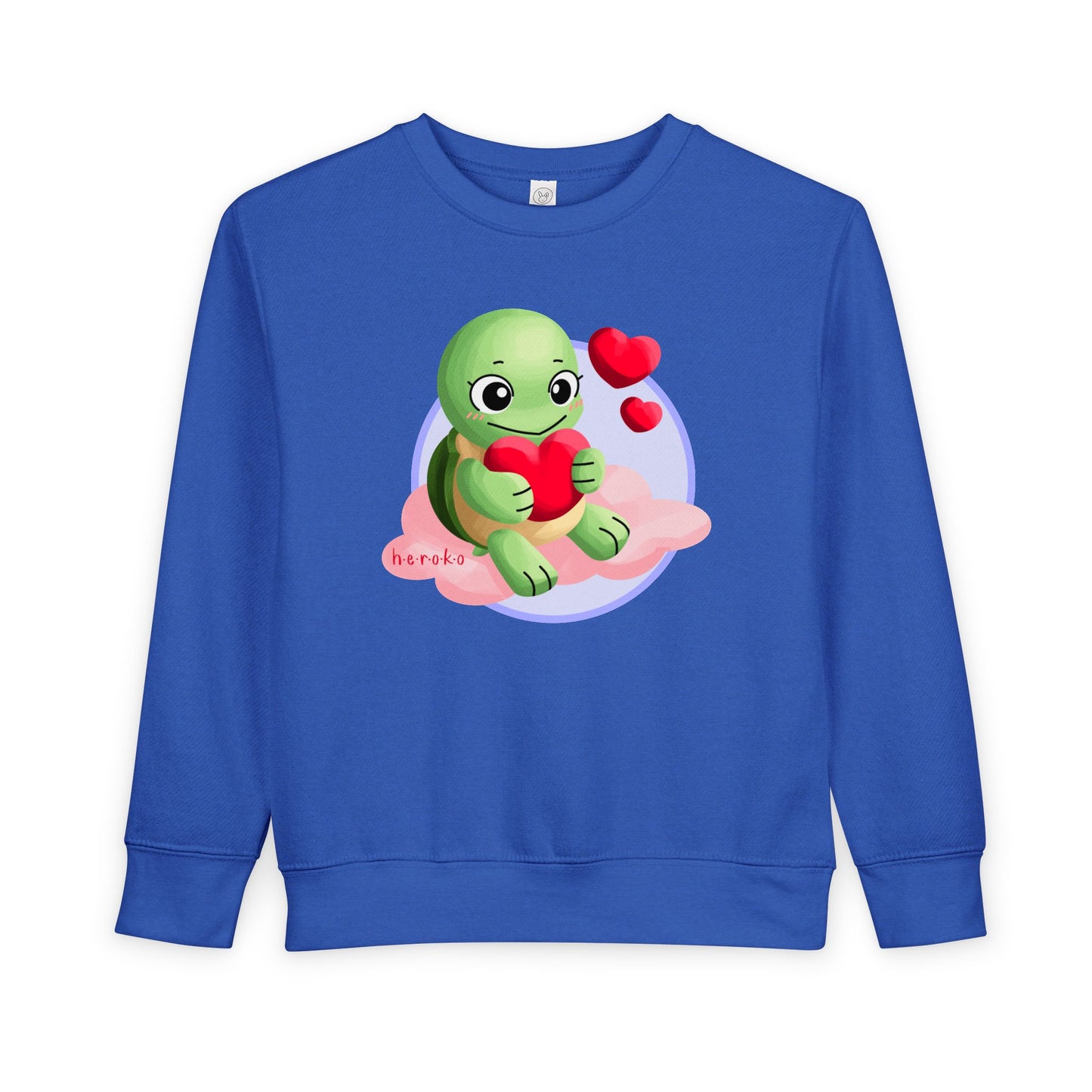 Toddler Sweatshirt  - Cute Turtle Valentine's Day Design