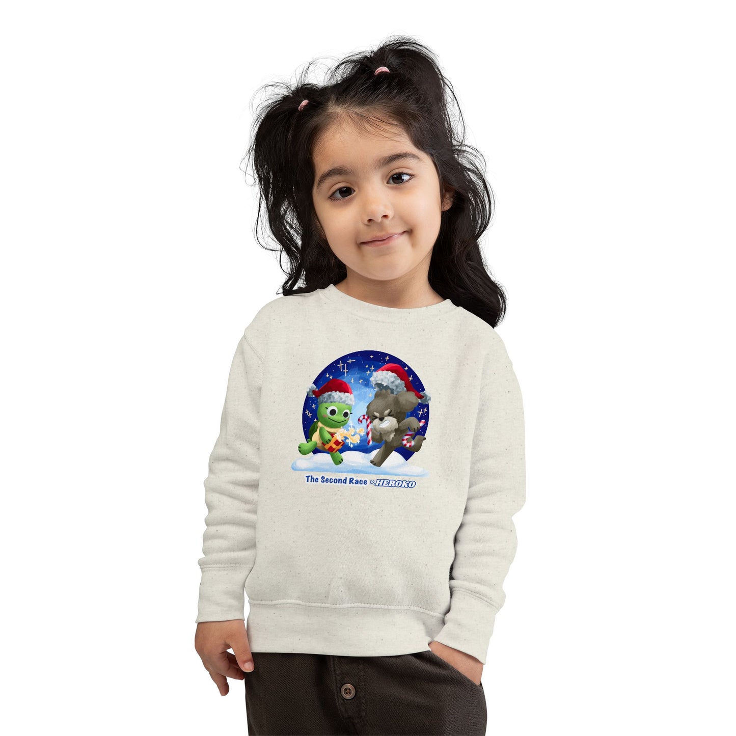 Toddler Sweatshirt - Cute Holiday Turtle & Puppy Friends Christmas Design