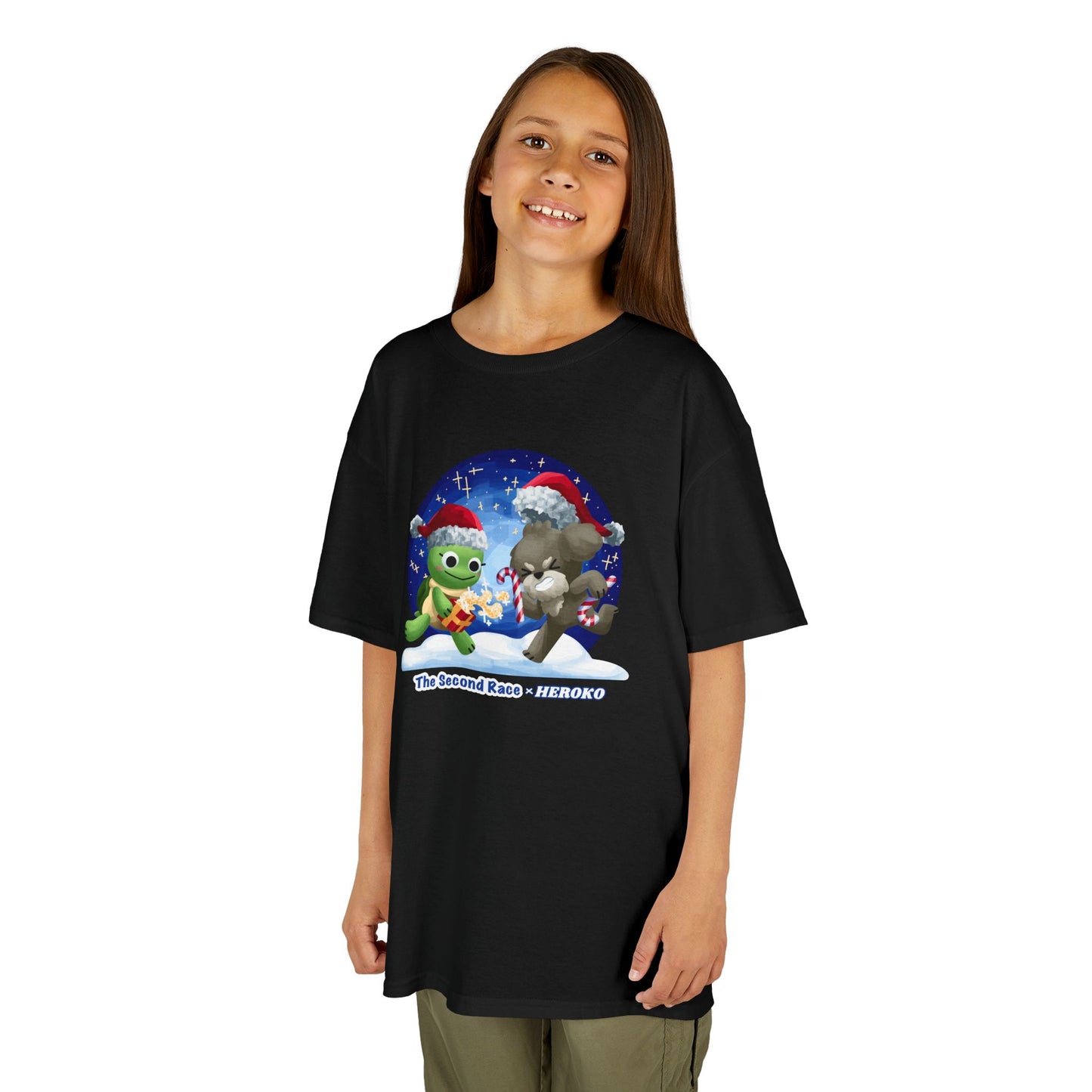 Kids Tee - Cute Holiday Turtle and Puppy in a Snow Globe from "The Second Race"